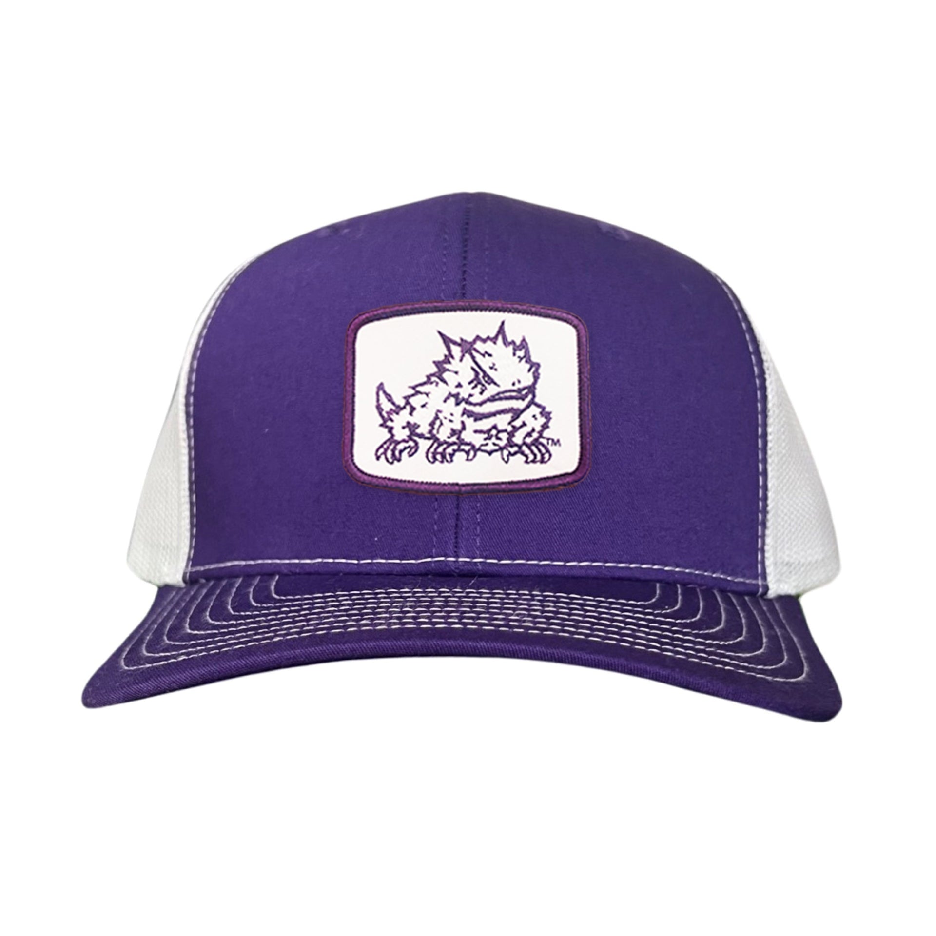 TCU Horned Frogs Square Patch Mesh Back Curved Bill Snapback Cap