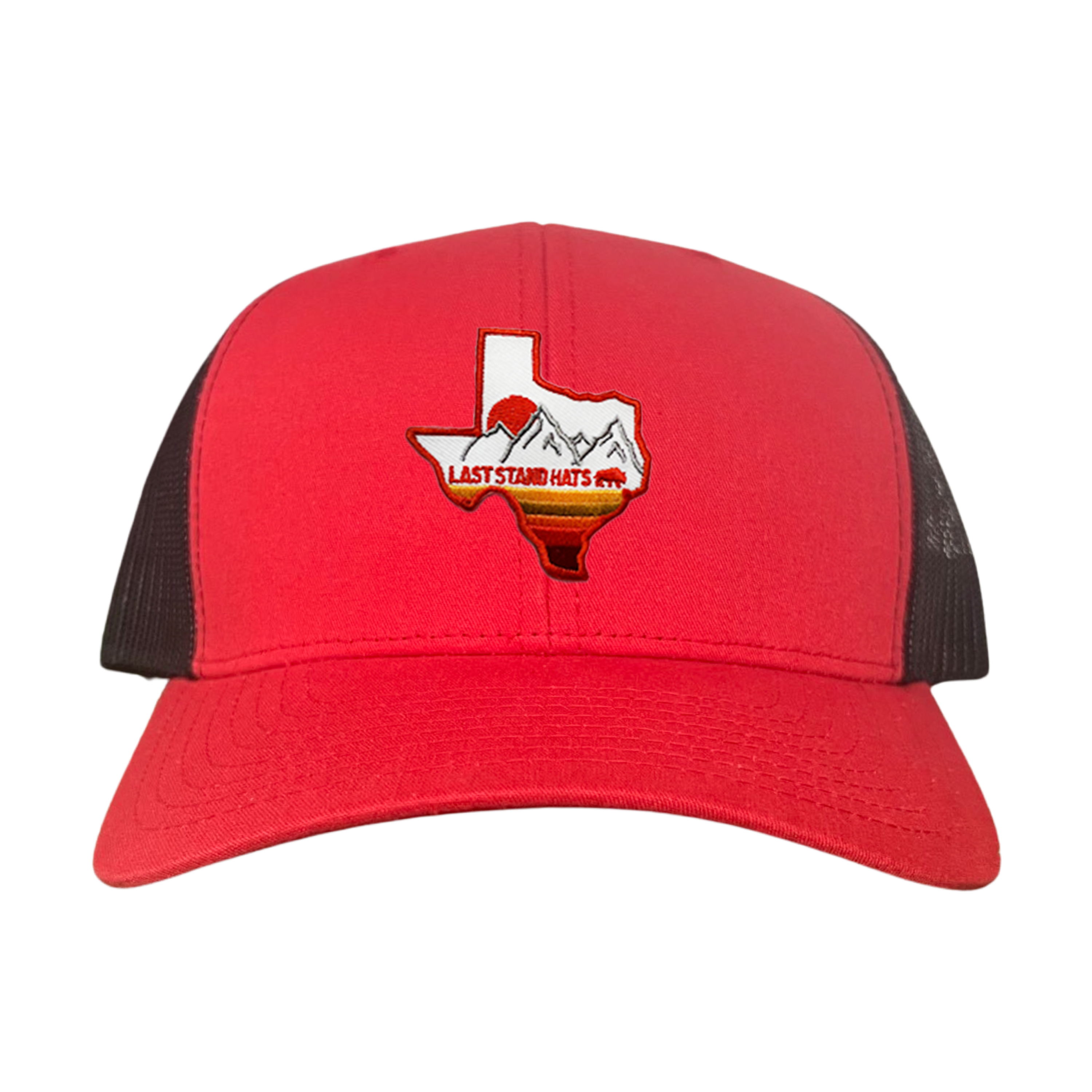 Texas Mountains Orange Rope Hat - Adjustable Trucker Cap