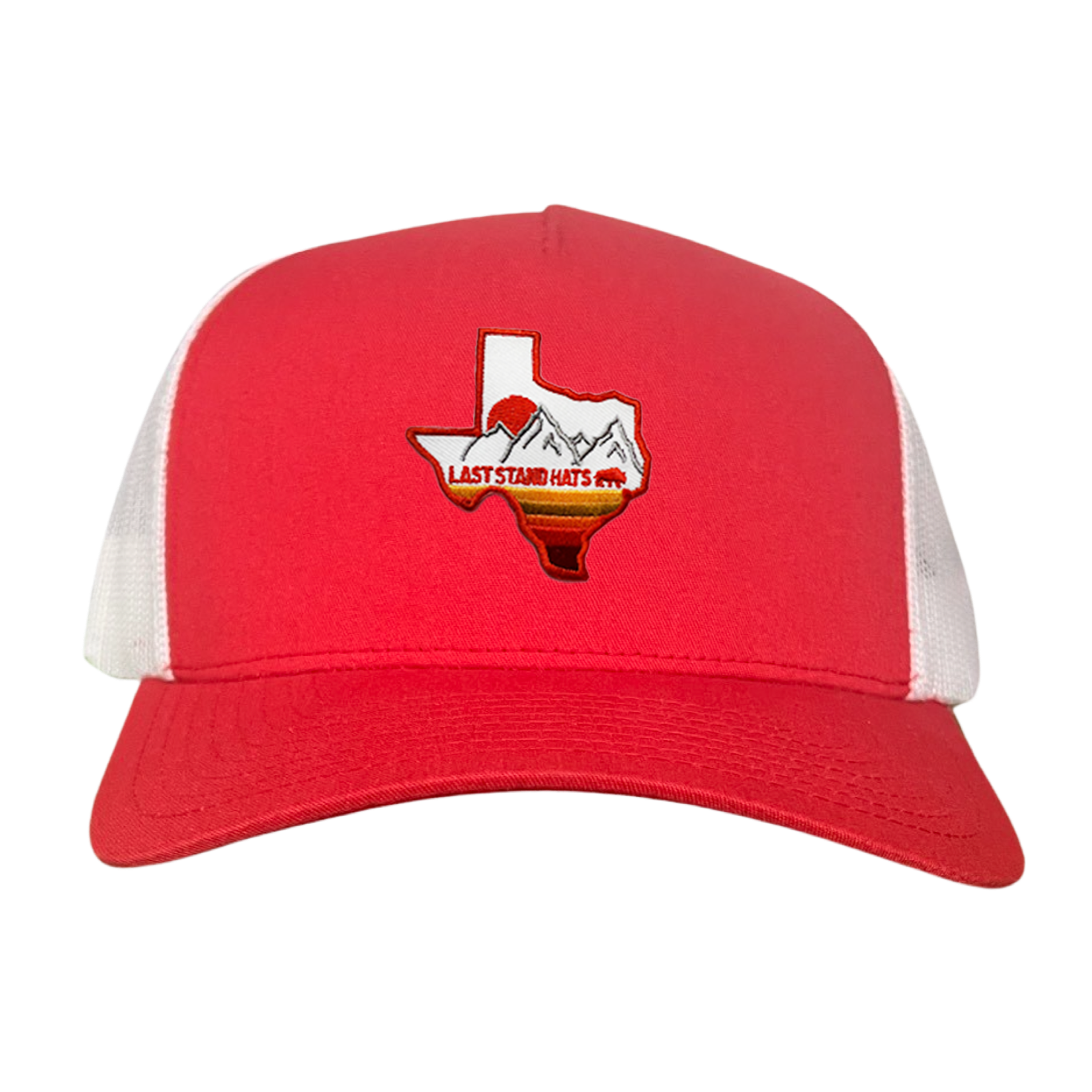 Texas Mountains Orange Rope Hat - Adjustable Trucker Cap