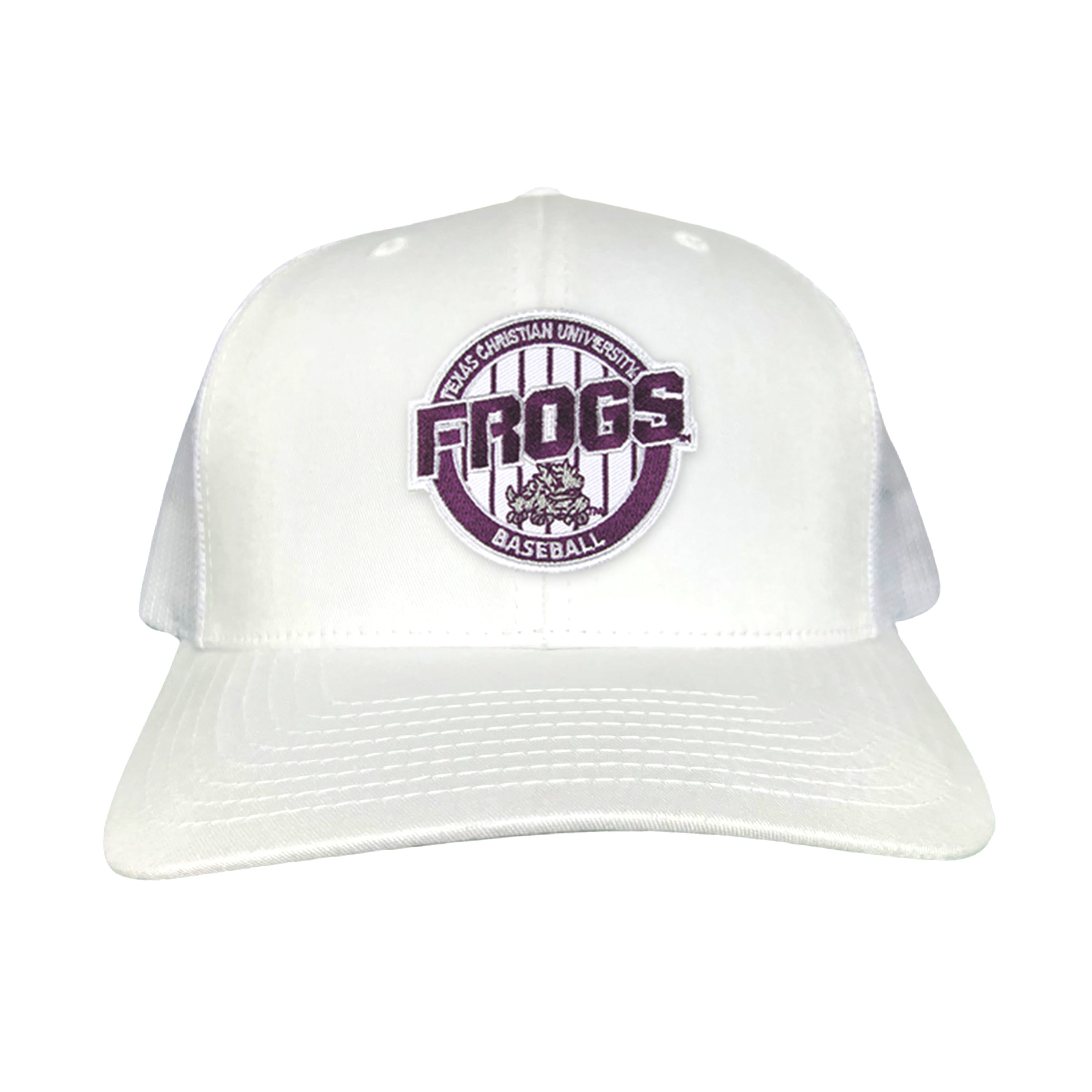 TCU Horned Frogs Pinstripe Circle Baseball Cap - Snapback & Dad Hat