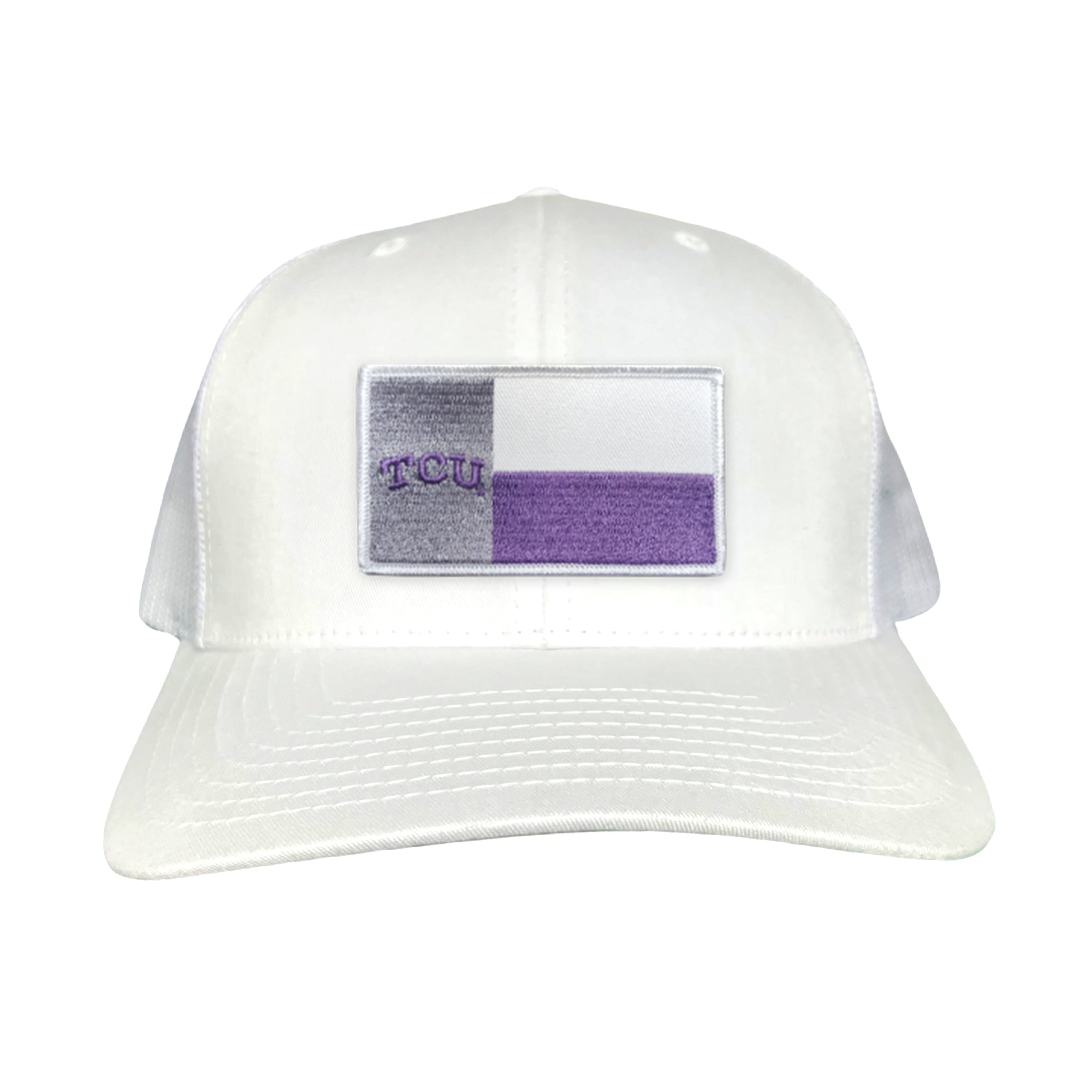 TCU Rectangle State Flag Patch Hat - Purple & White Game Day Cap