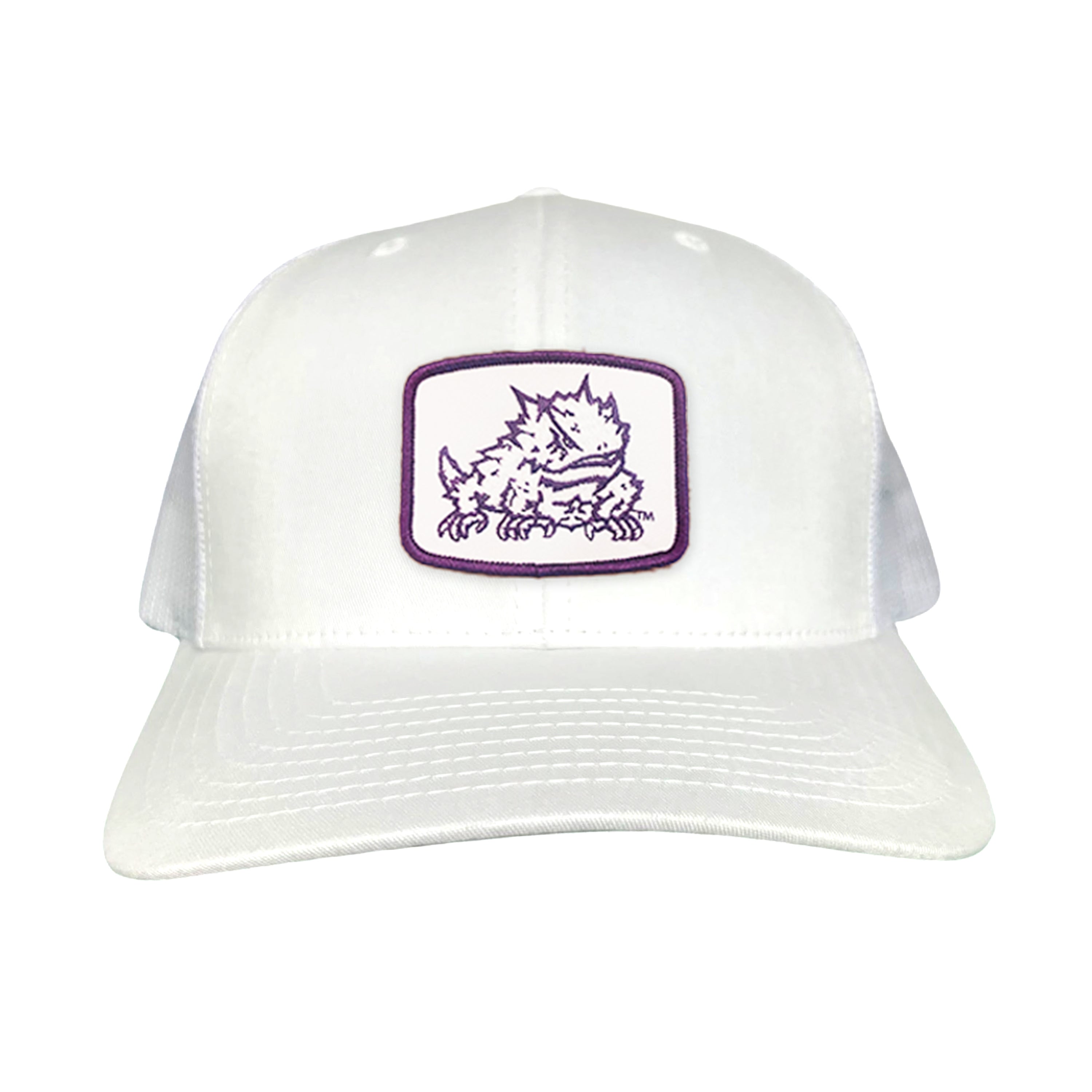 TCU Horned Frogs Square Patch Mesh Back Curved Bill Snapback Cap