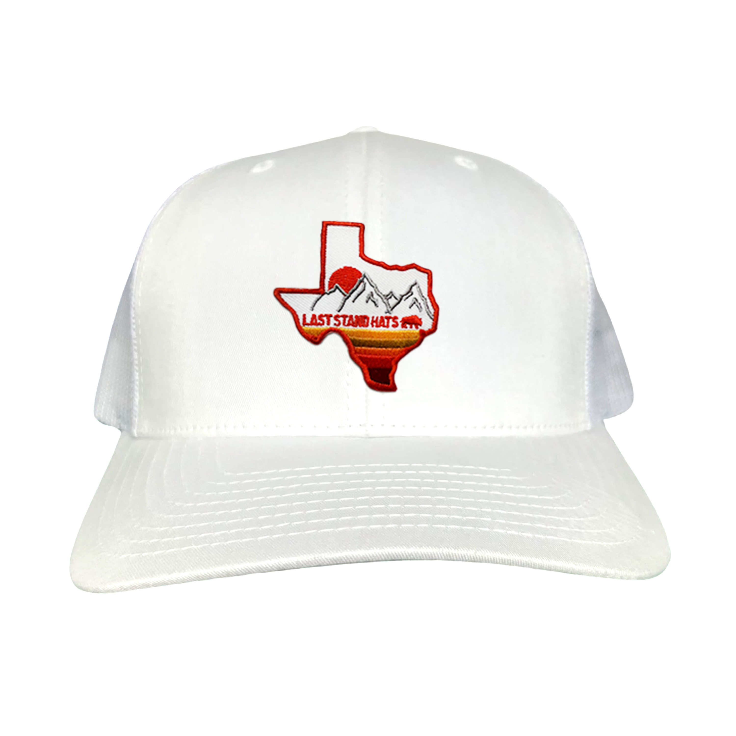 Texas Mountains Orange Rope Hat - Adjustable Trucker Cap