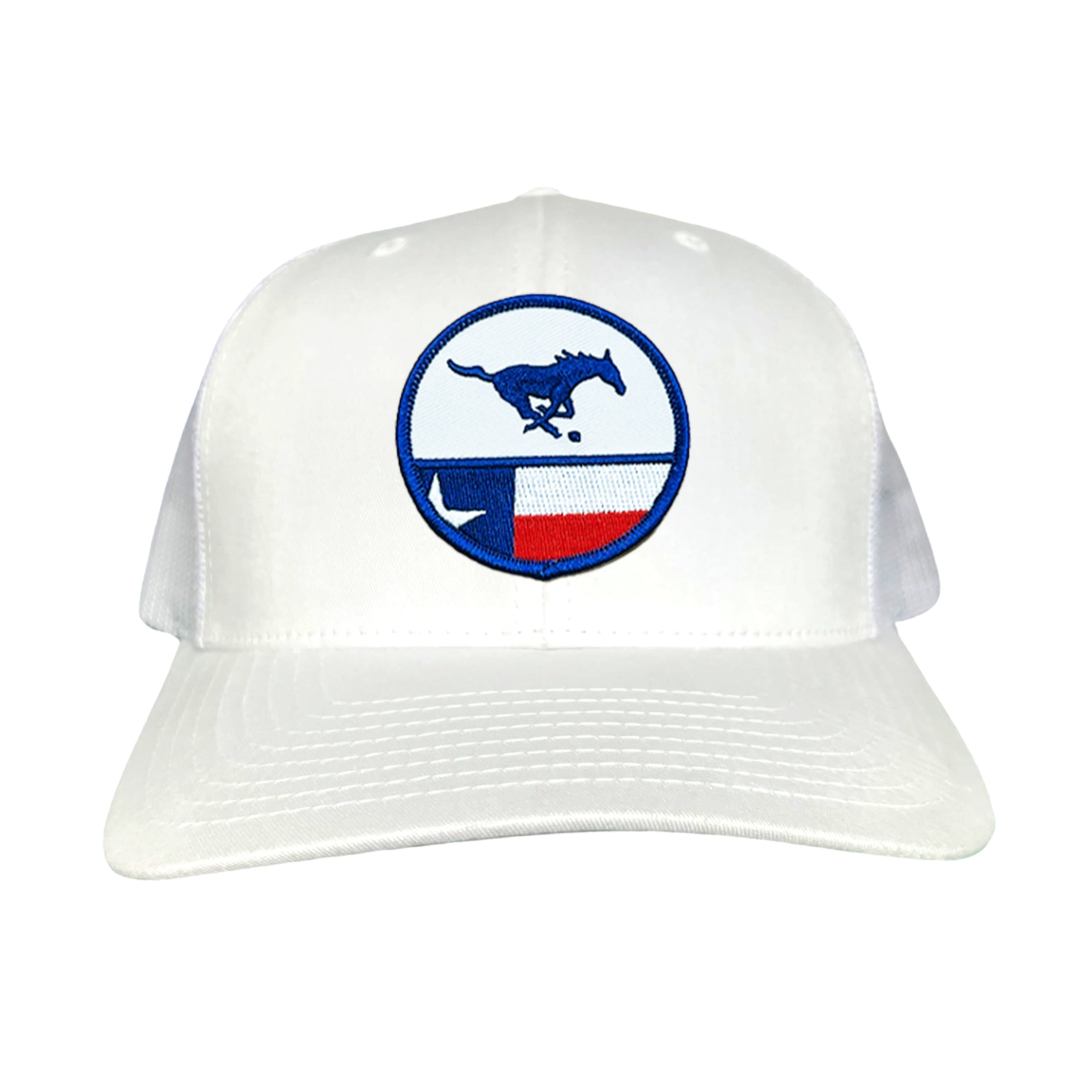 SMU Mustangs Pony Circle State Flag Patch Mesh Snapback Hat