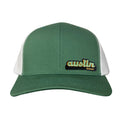 Vintage-style trucker hat with green, blue, and white details and an Austin Texas cut-out patch