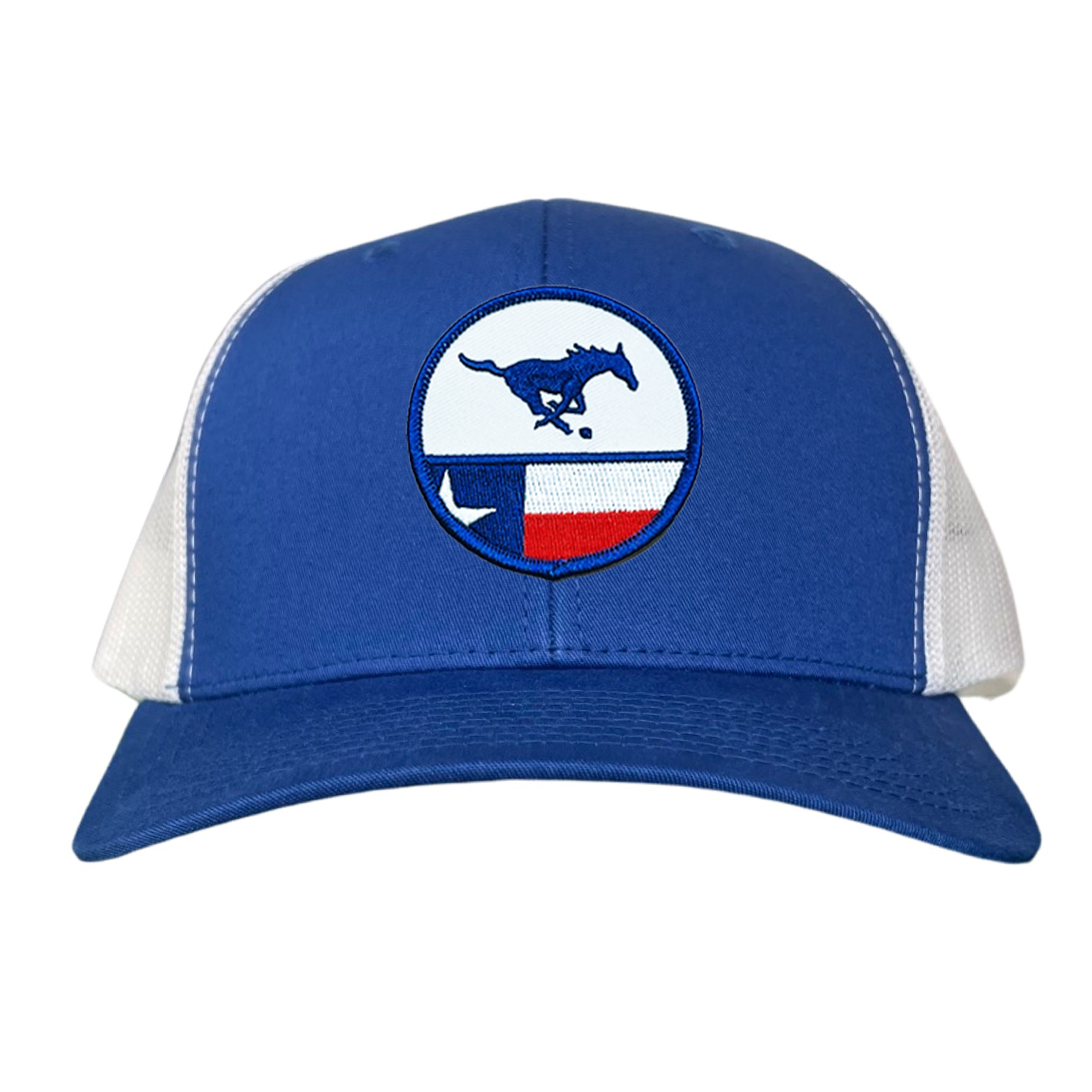 SMU Mustangs Pony Circle State Flag Patch Mesh Snapback Hat