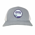 TCU university logo paired with a Texas state flag patch on a baseball hat