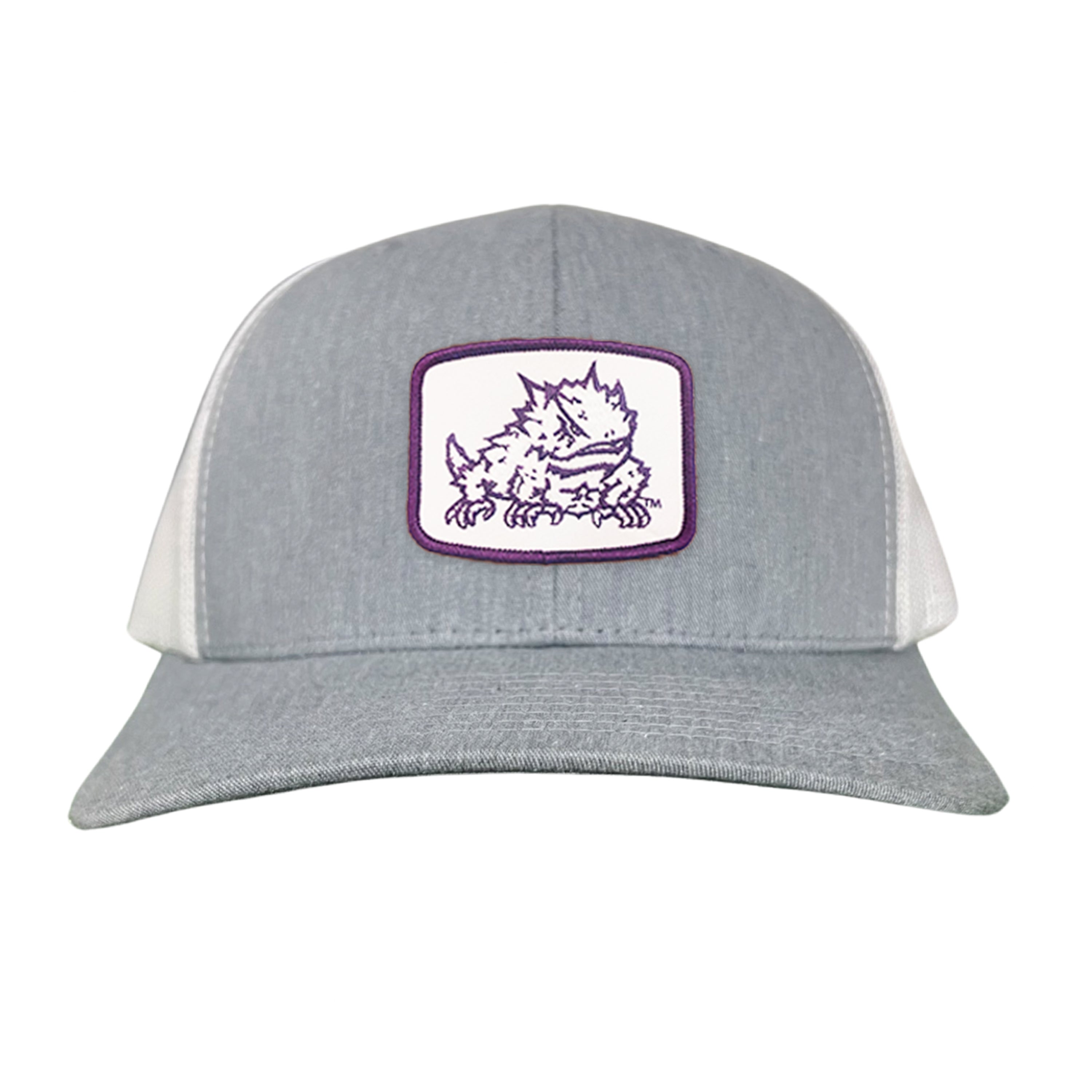 TCU Horned Frogs Square Patch Mesh Back Curved Bill Snapback Cap