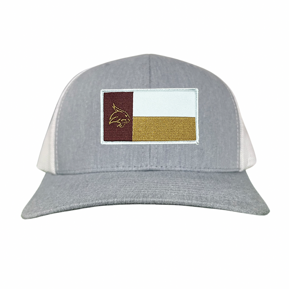 Texas State Bobcats University Flag Patch Hat Maroon White Gold