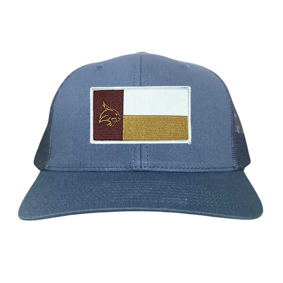 Texas State Bobcats University Flag Patch Hat Maroon White Gold