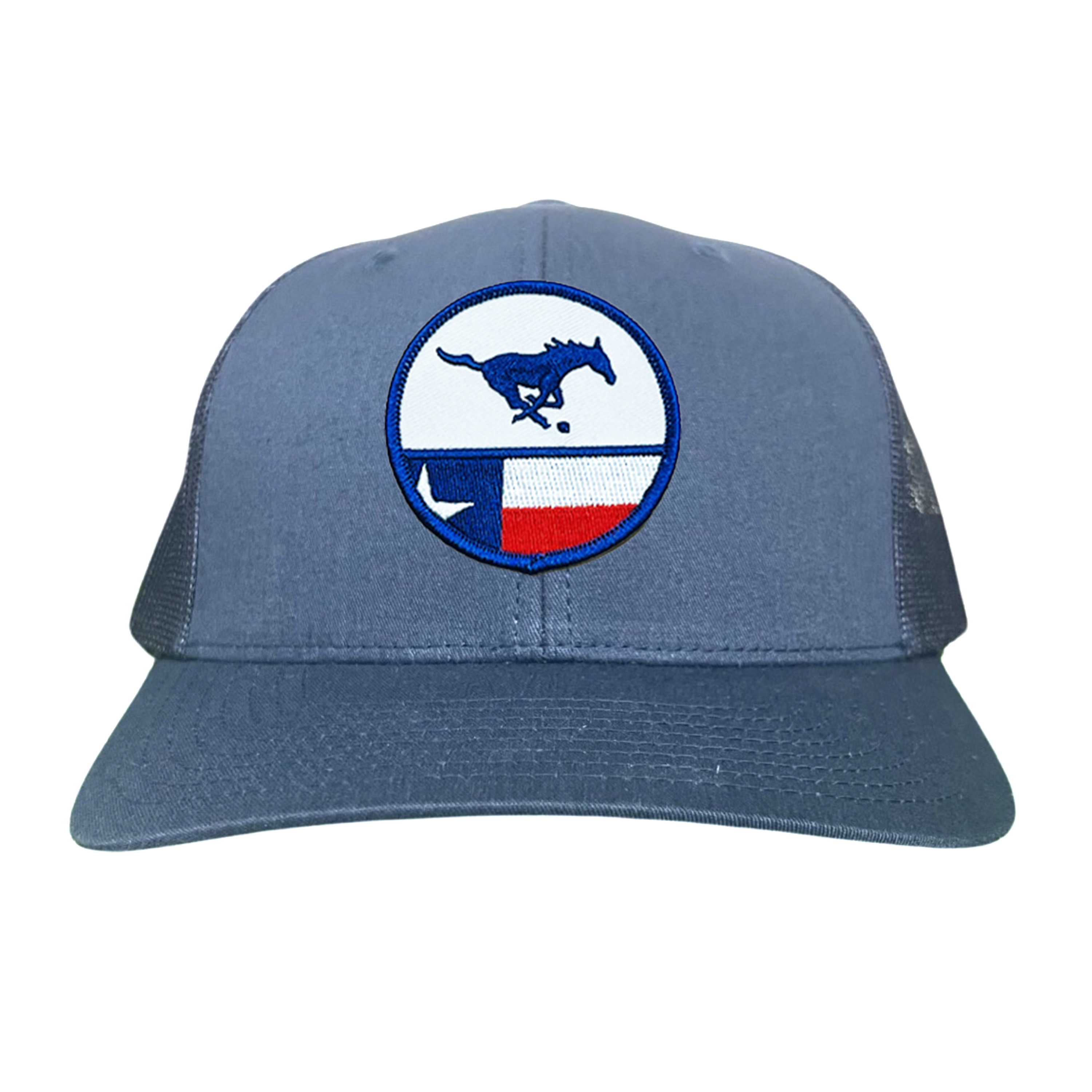 SMU Mustangs Pony Circle State Flag Patch Mesh Snapback Hat