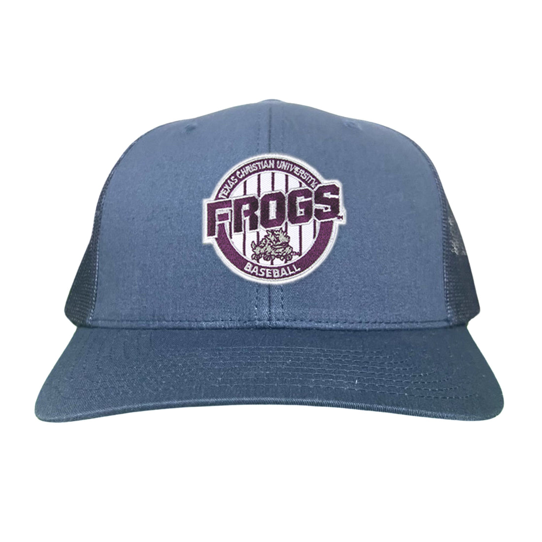 TCU Horned Frogs Pinstripe Circle Baseball Cap - Snapback & Dad Hat
