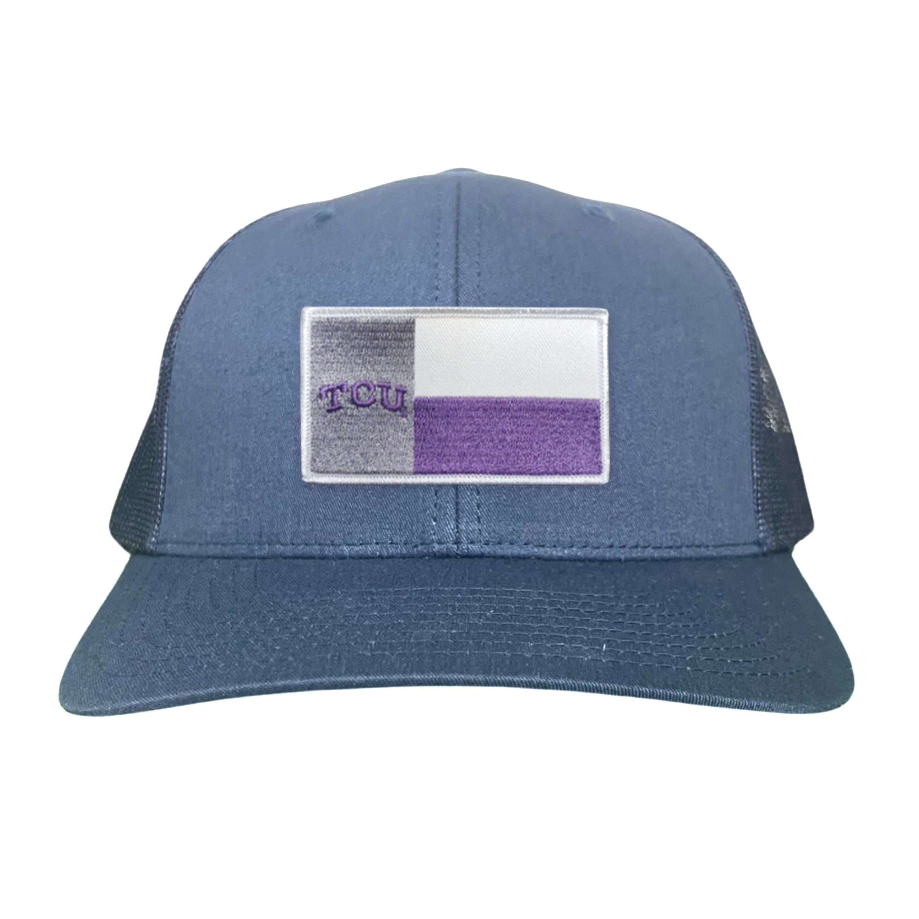 TCU Rectangle State Flag Patch Hat - Purple & White Game Day Cap