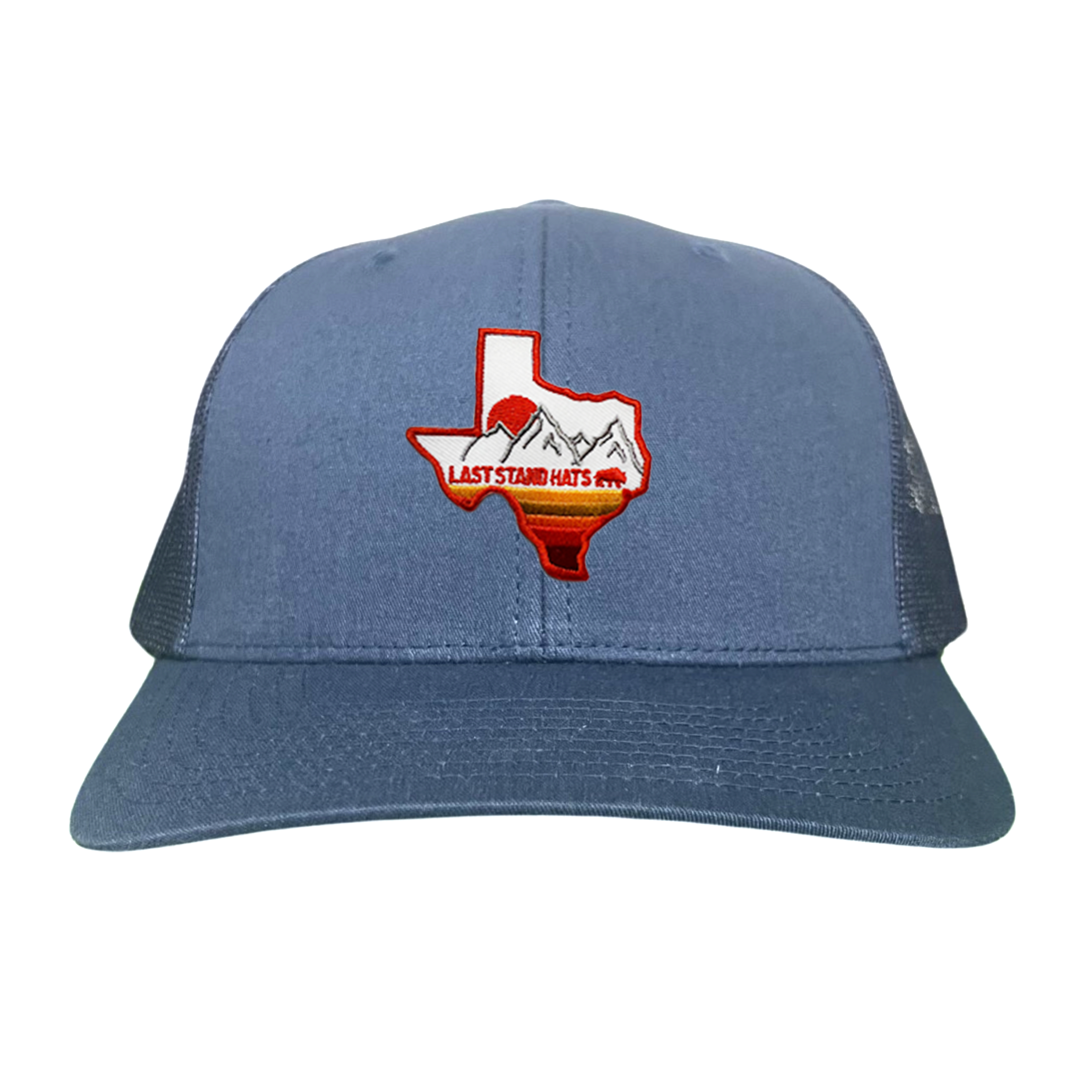 Texas Mountains Orange Rope Hat - Adjustable Trucker Cap