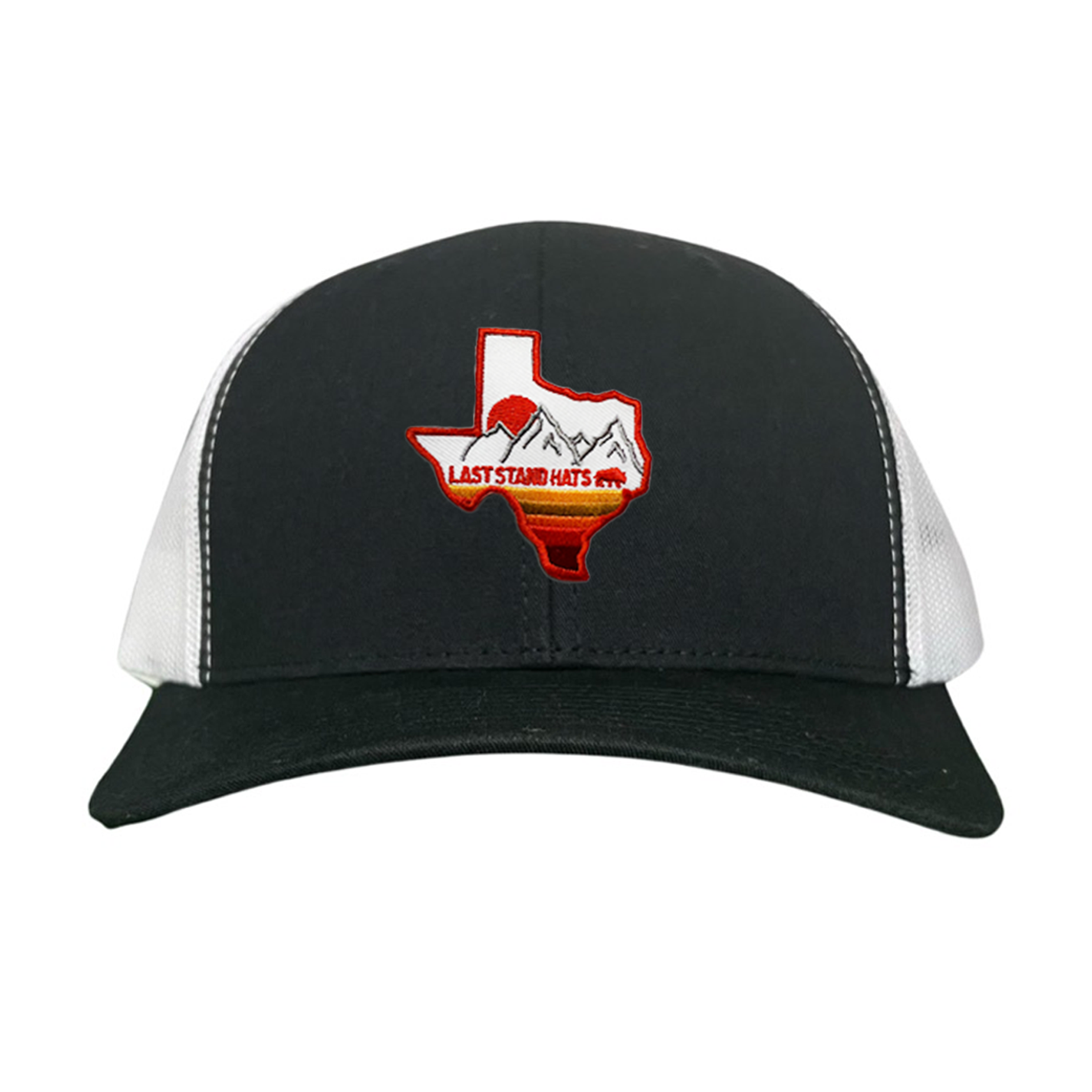 Texas Mountains Orange Rope Hat - Adjustable Trucker Cap