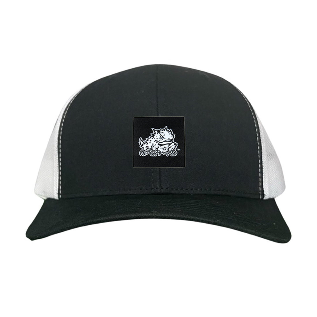 TCU Horned Frog Logo Black Label Hat - Adjustable Snapback & Trucker