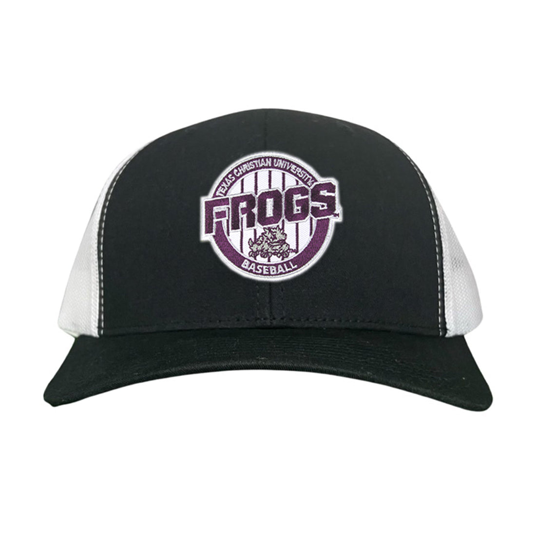 TCU Horned Frogs Pinstripe Circle Baseball Cap - Snapback & Dad Hat