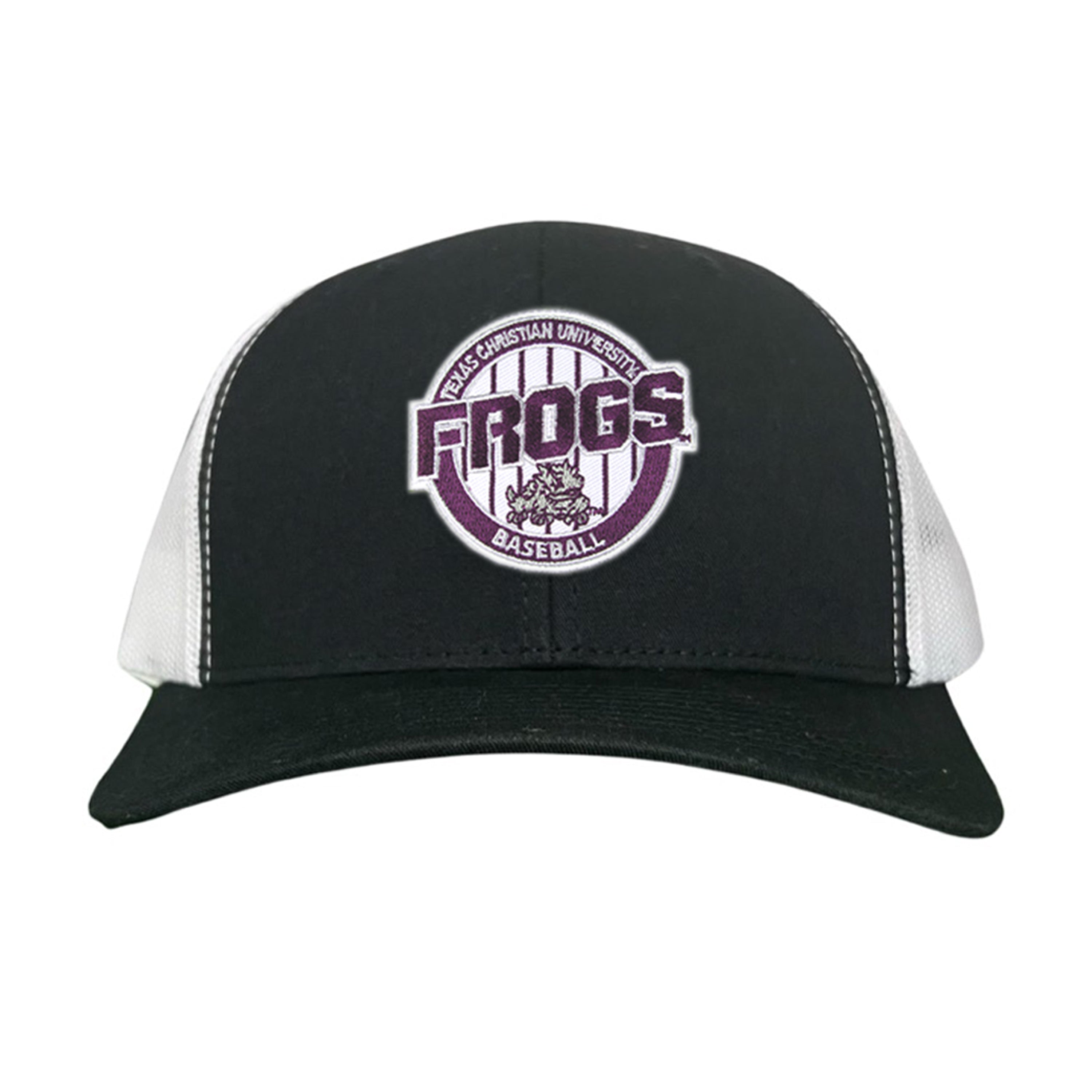 TCU Horned Frogs Pinstripe Circle Baseball Cap - Snapback & Dad Hat