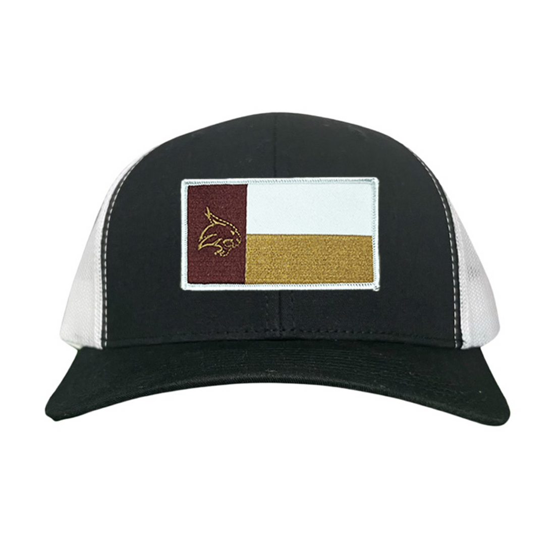 Texas State Bobcats University Flag Patch Hat Maroon White Gold