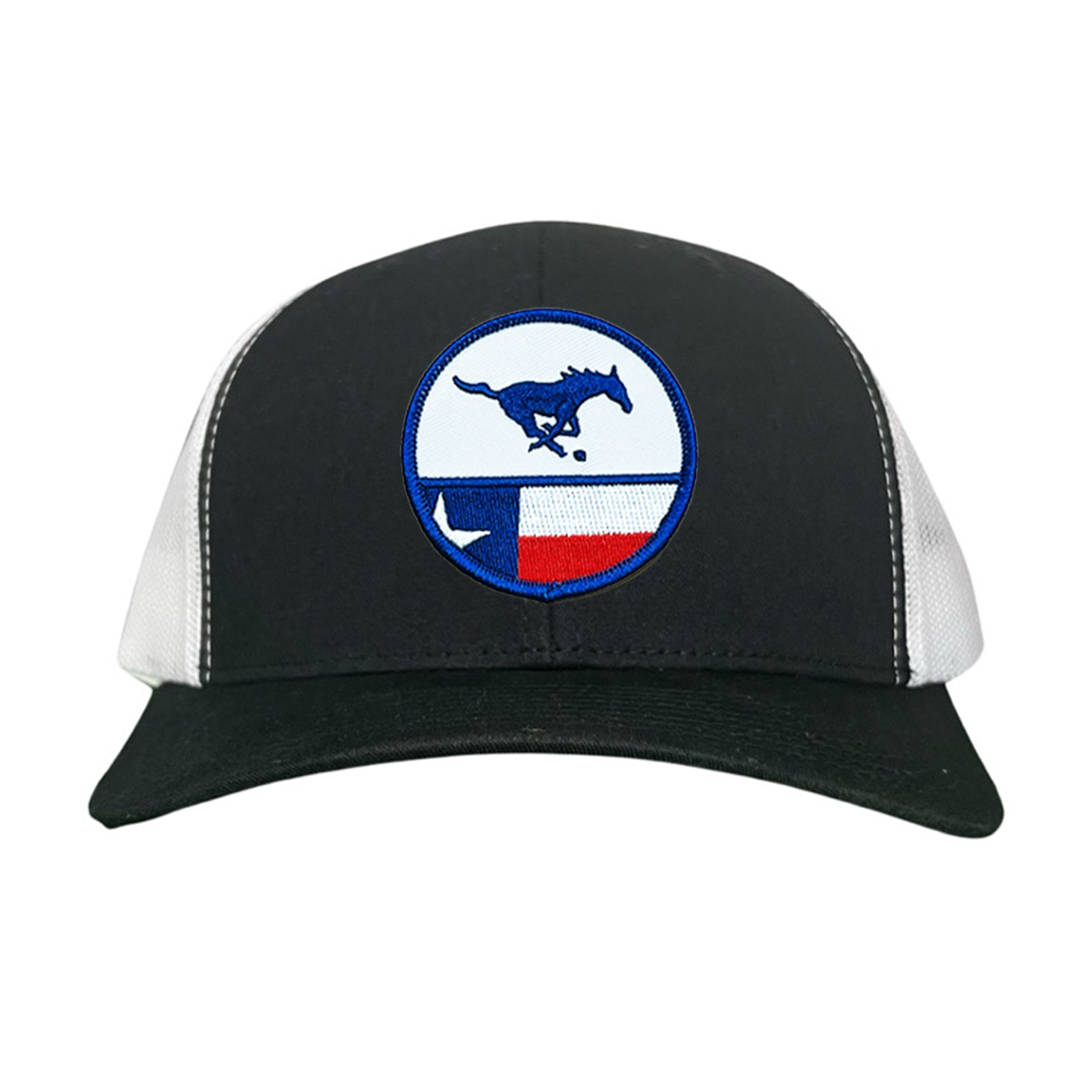 SMU Mustangs Pony Circle State Flag Patch Mesh Snapback Hat