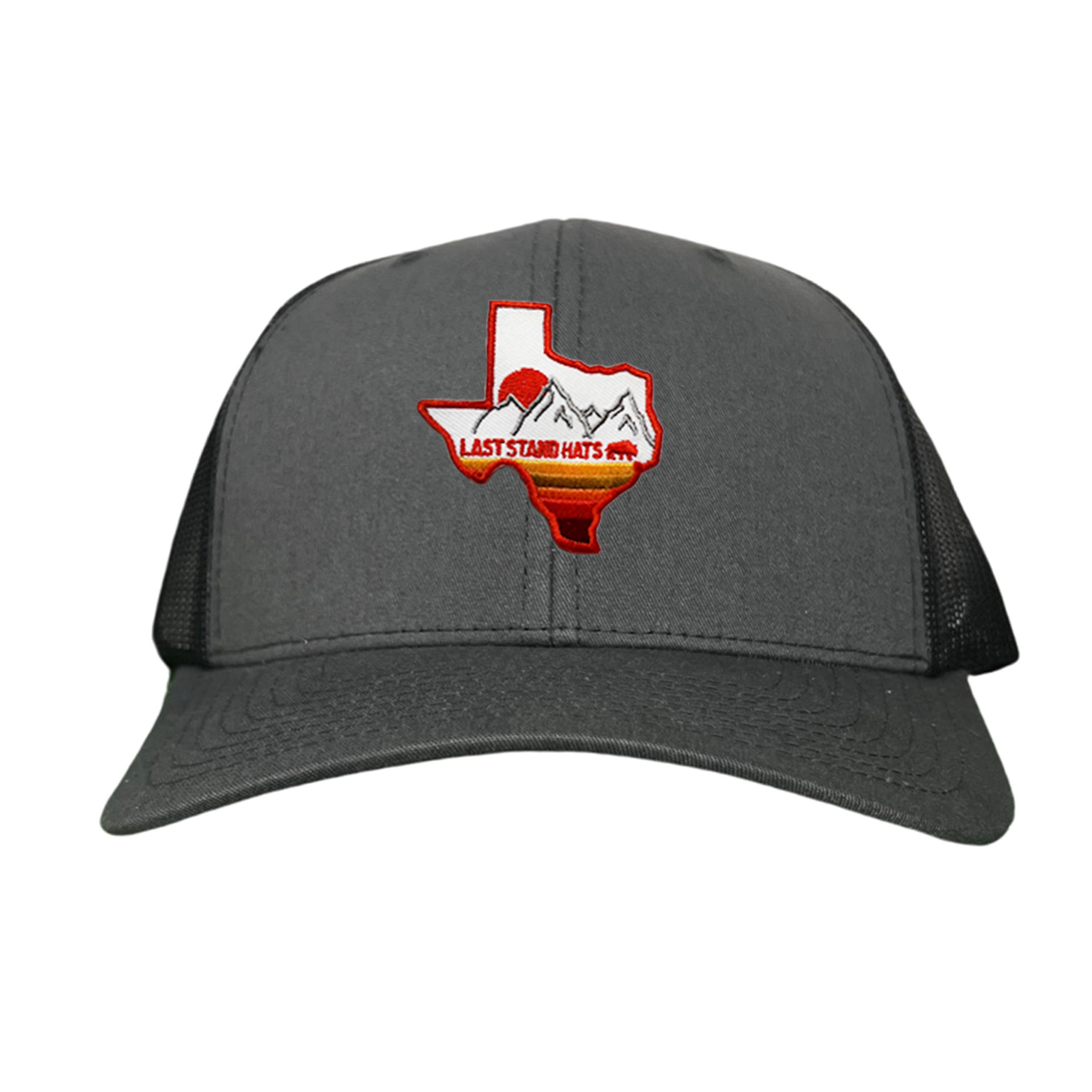 Texas Mountains Orange Rope Hat - Adjustable Trucker Cap