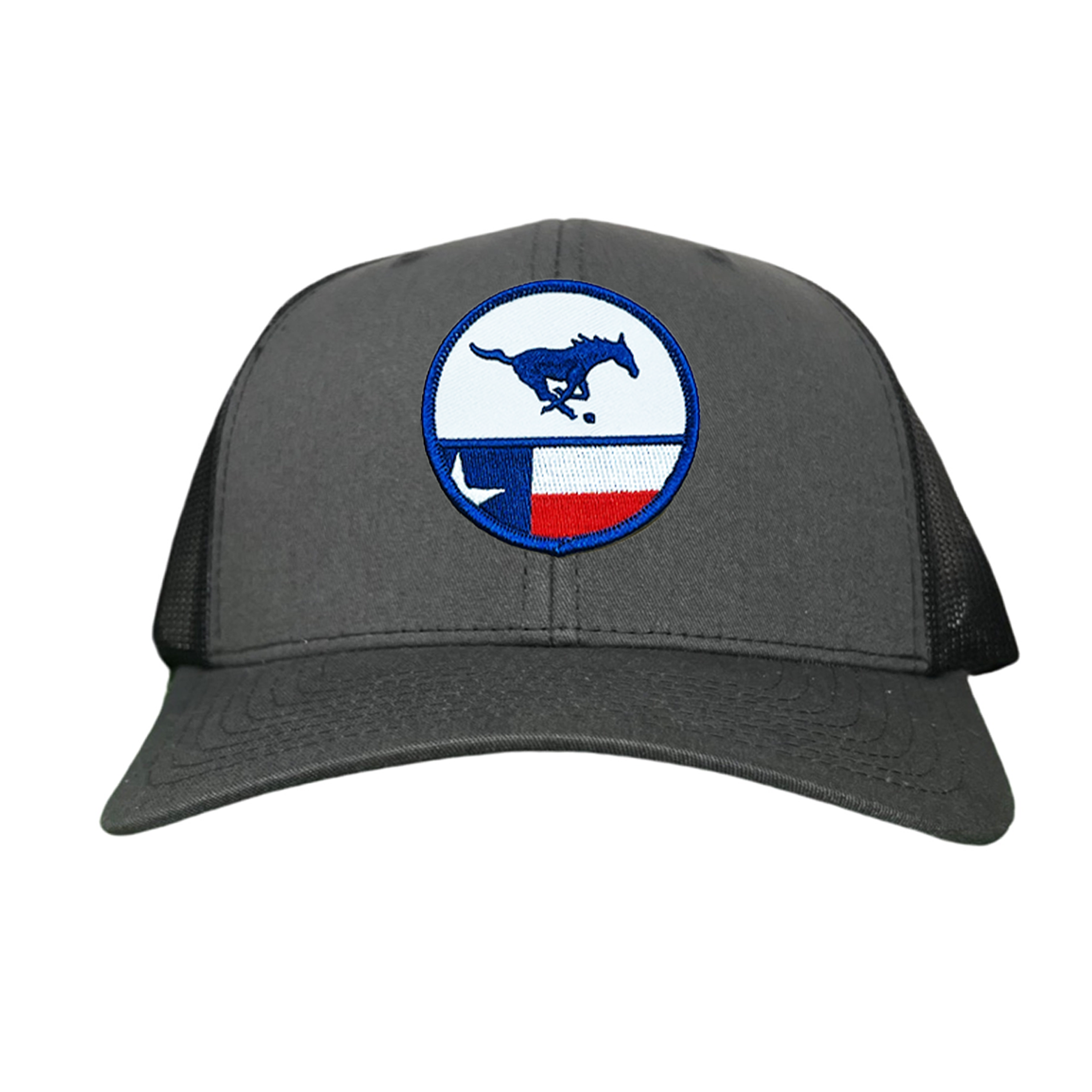 SMU Mustangs Pony Circle State Flag Patch Mesh Snapback Hat