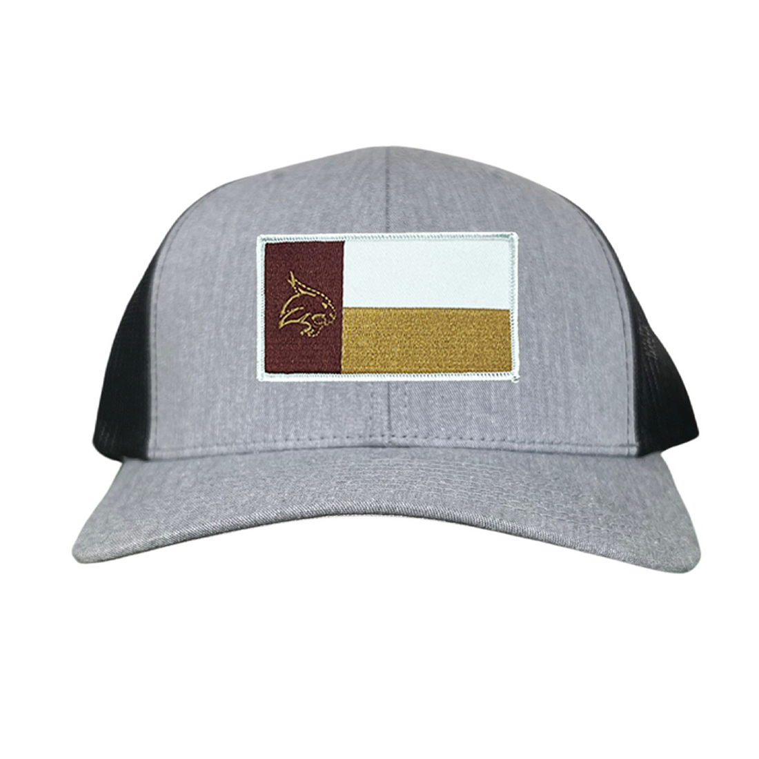 Texas State Bobcats University Flag Patch Hat Maroon White Gold