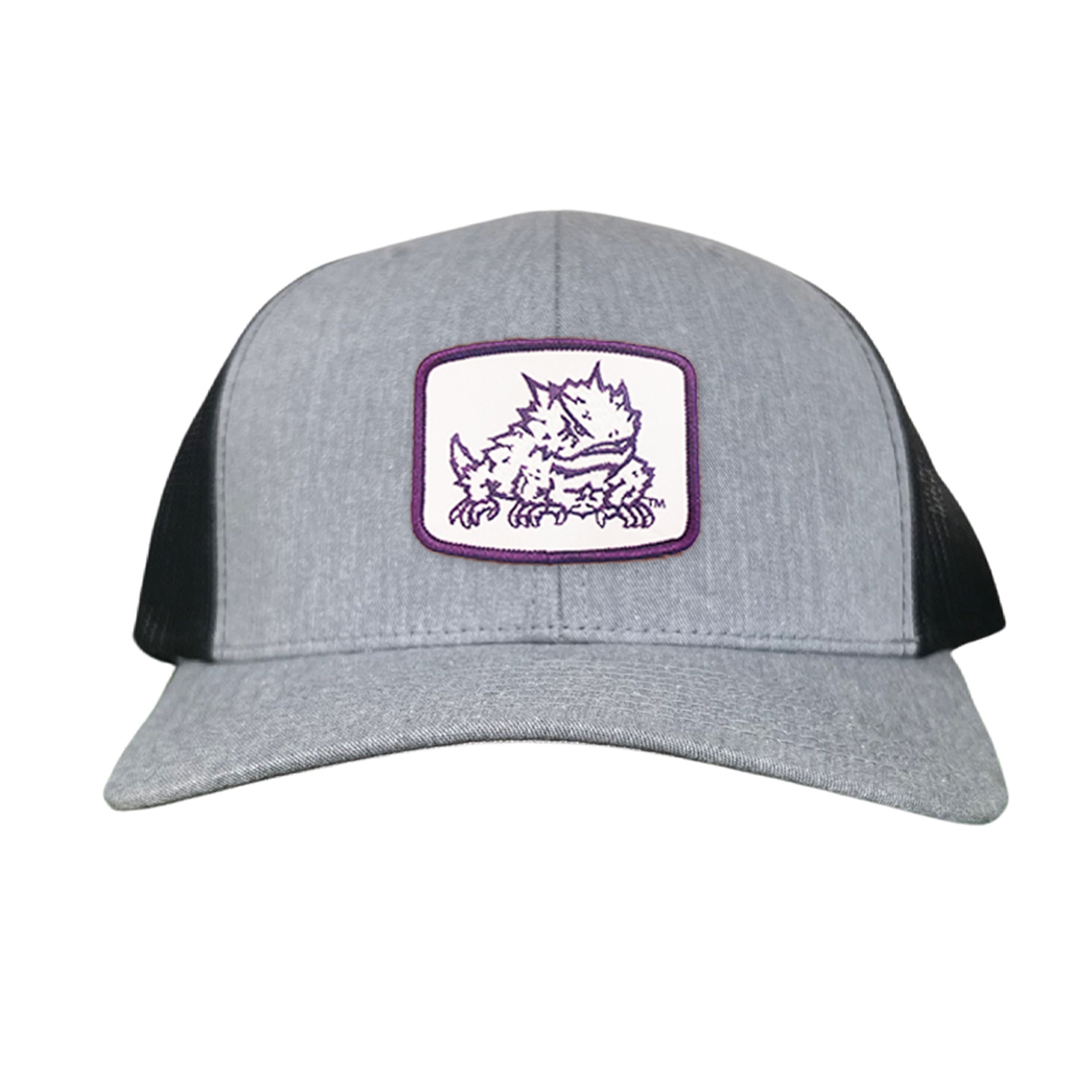 TCU Horned Frogs Square Patch Mesh Back Curved Bill Snapback Cap