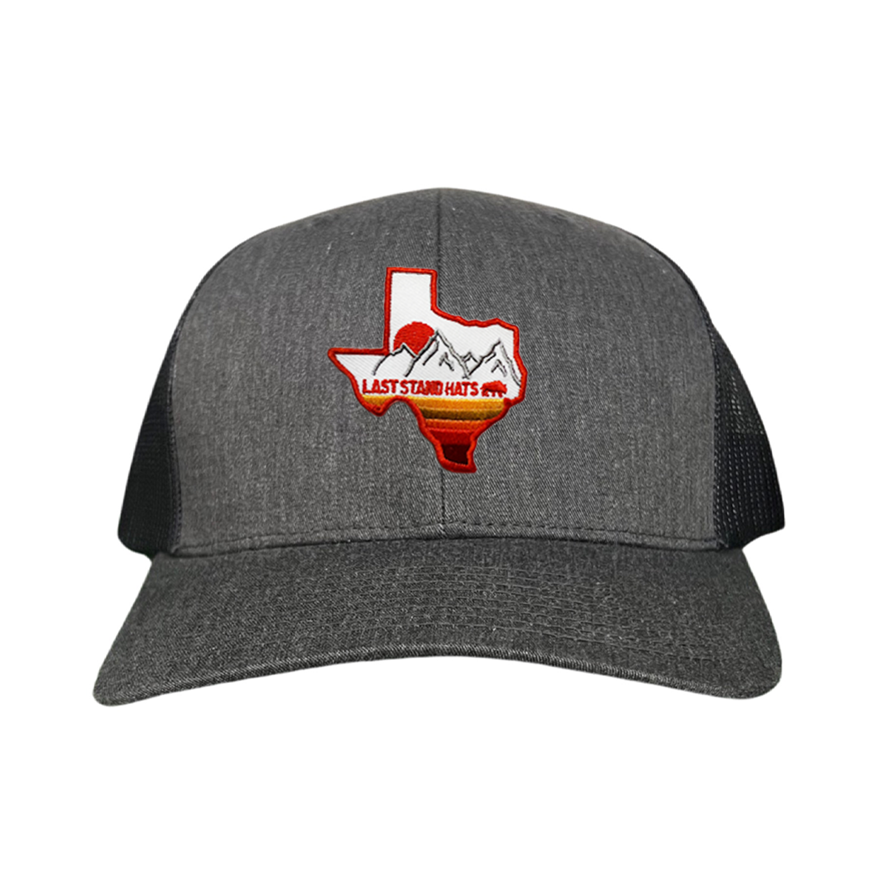 Texas Mountains Orange Rope Hat - Adjustable Trucker Cap