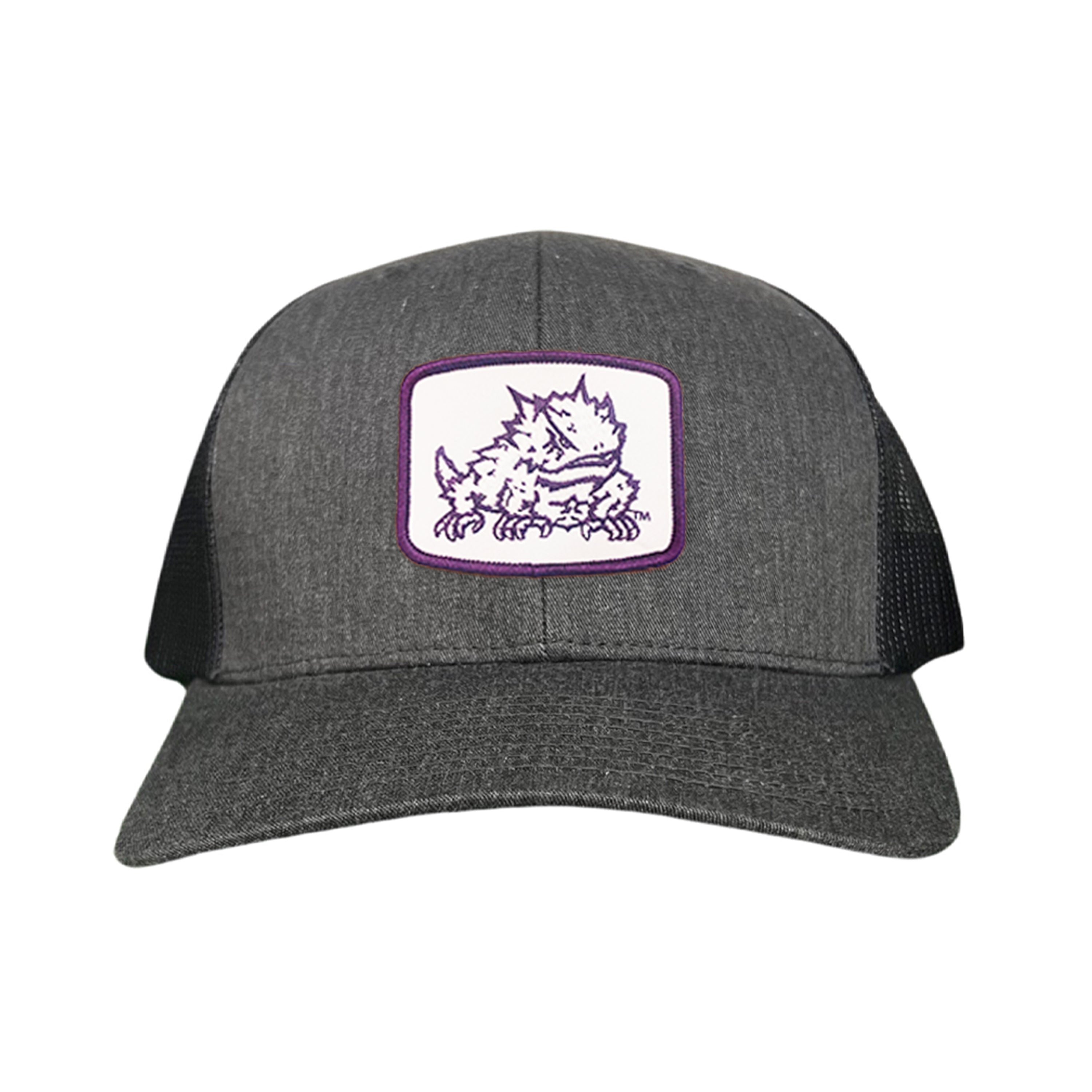 TCU Horned Frogs Square Patch Mesh Back Curved Bill Snapback Cap