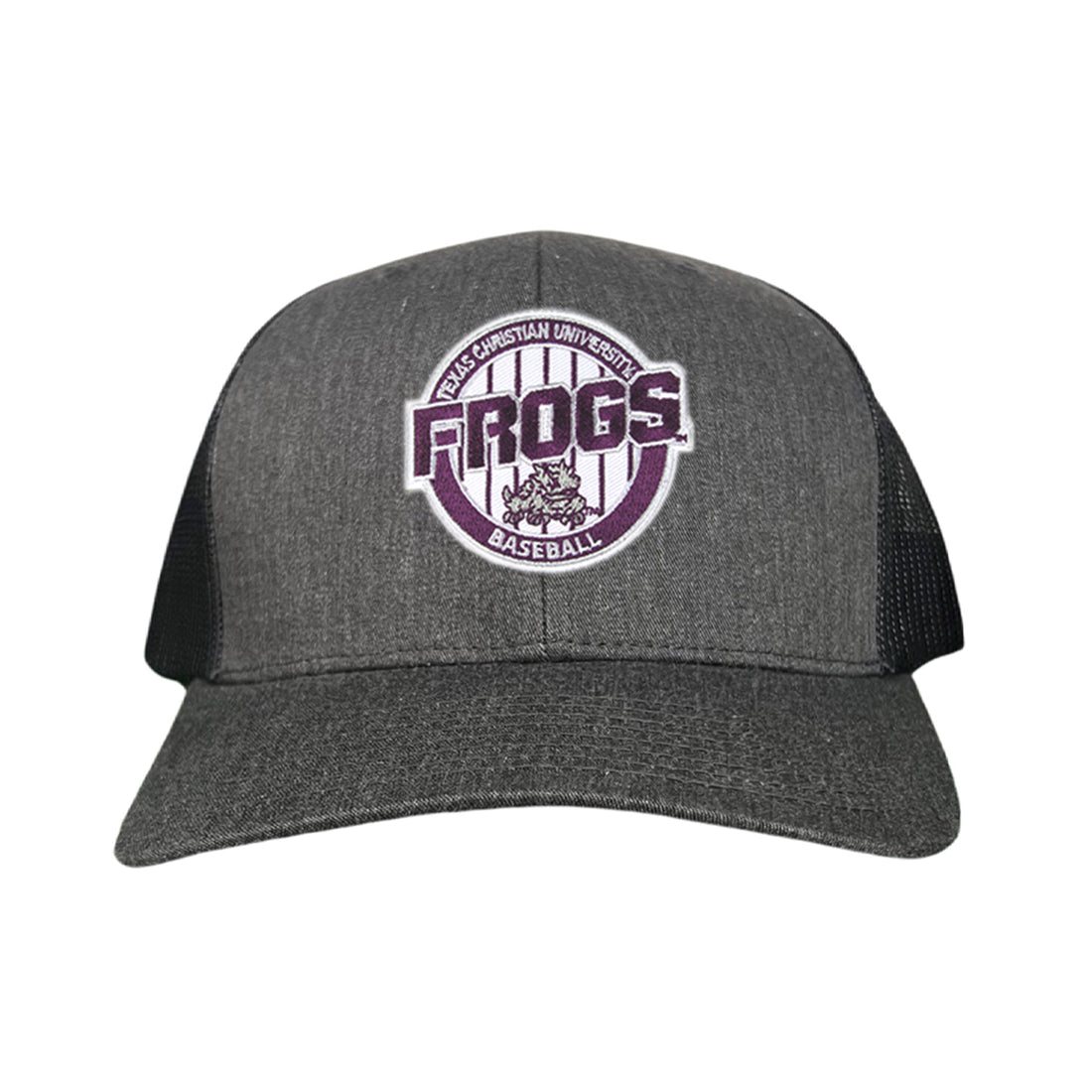 TCU Horned Frogs Pinstripe Circle Baseball Cap - Snapback & Dad Hat
