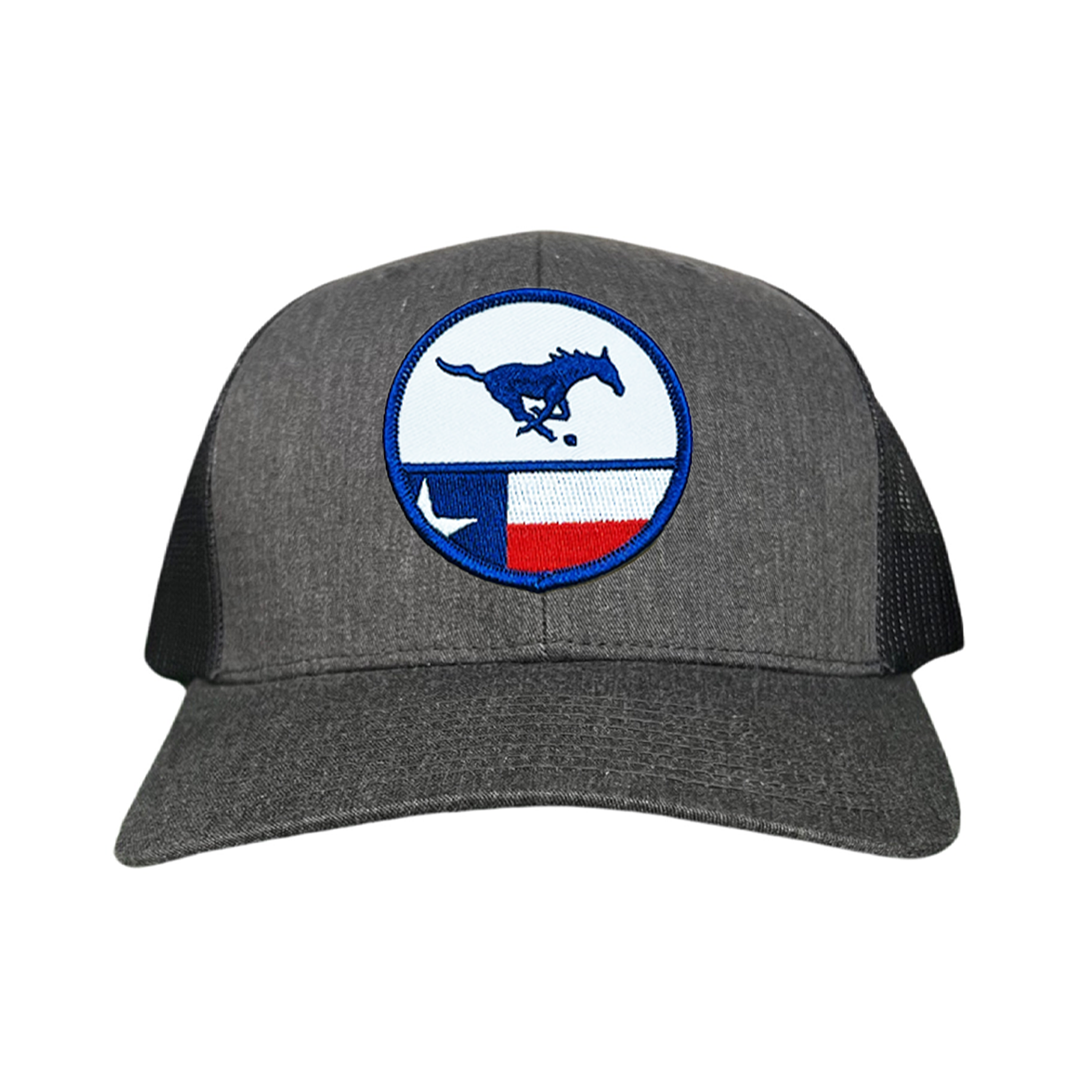 SMU Mustangs Pony Circle State Flag Patch Mesh Snapback Hat