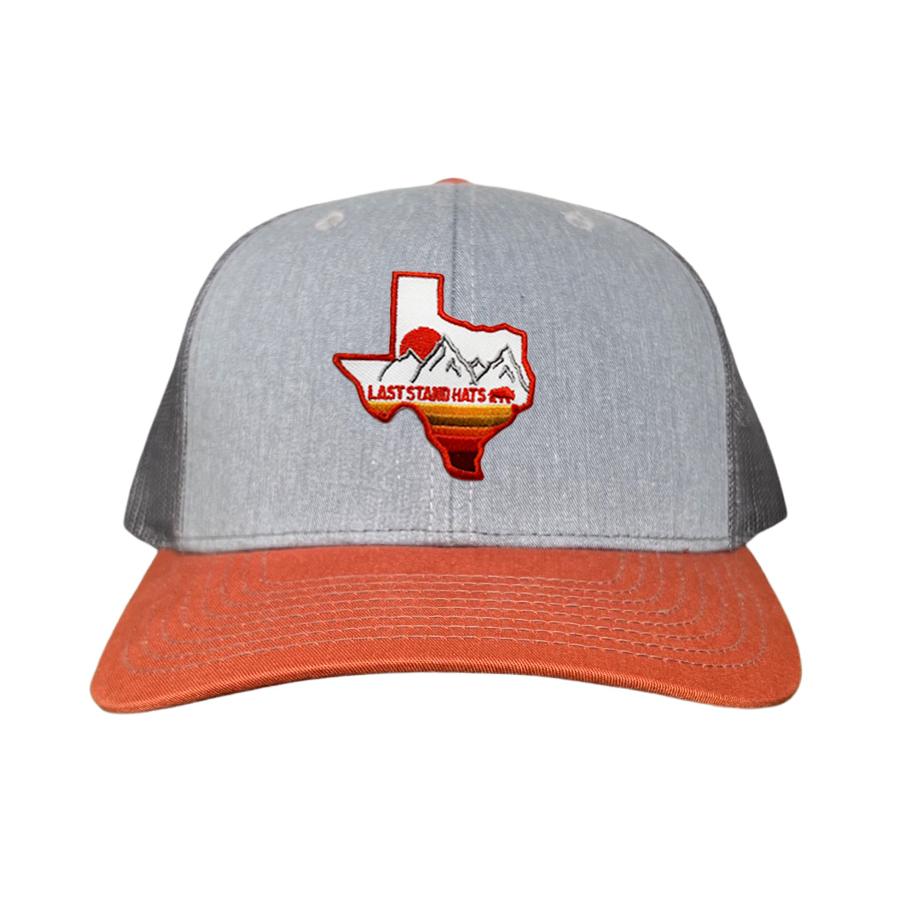 Texas Mountains Orange Rope Hat - Adjustable Trucker Cap