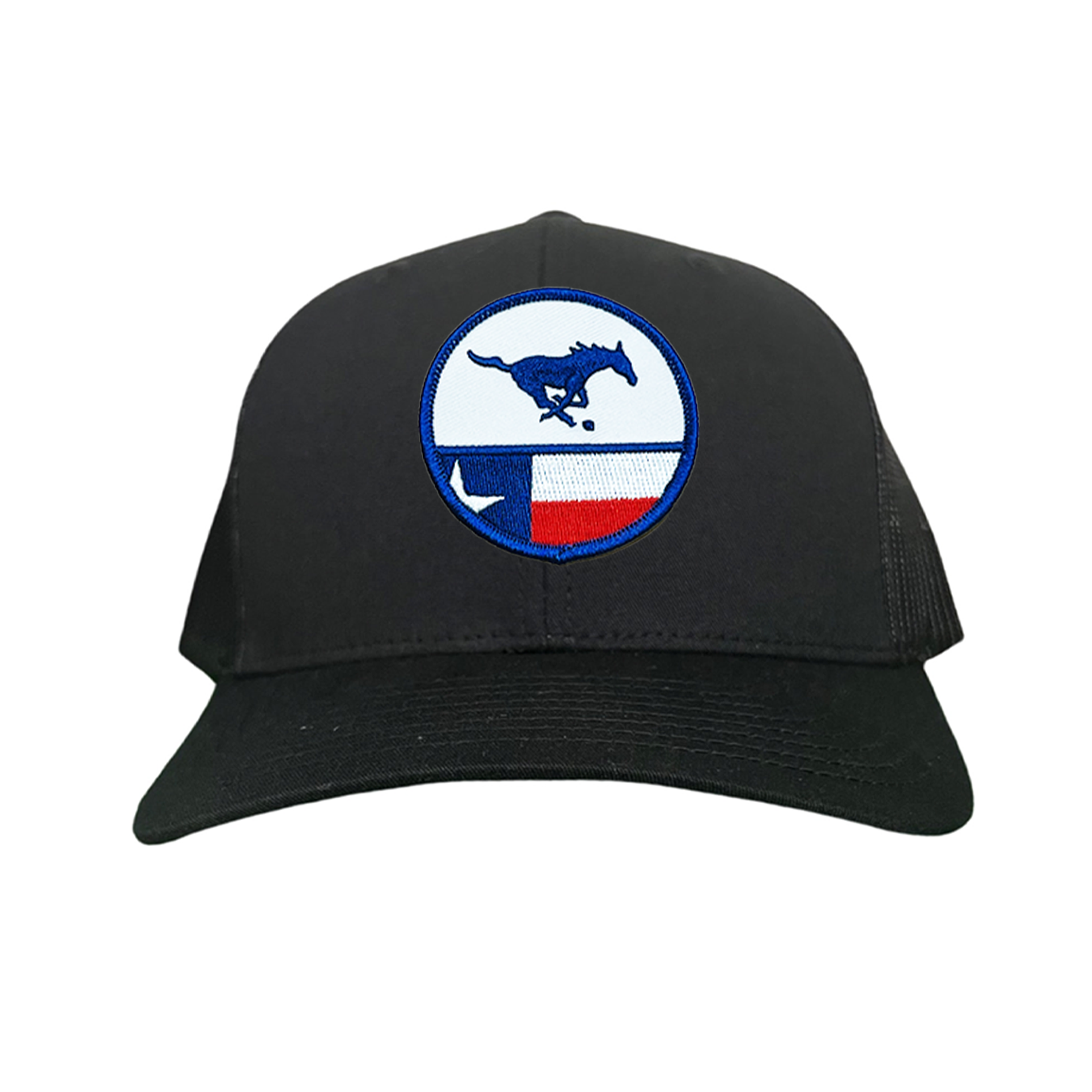 SMU Mustangs Pony Circle State Flag Patch Mesh Snapback Hat