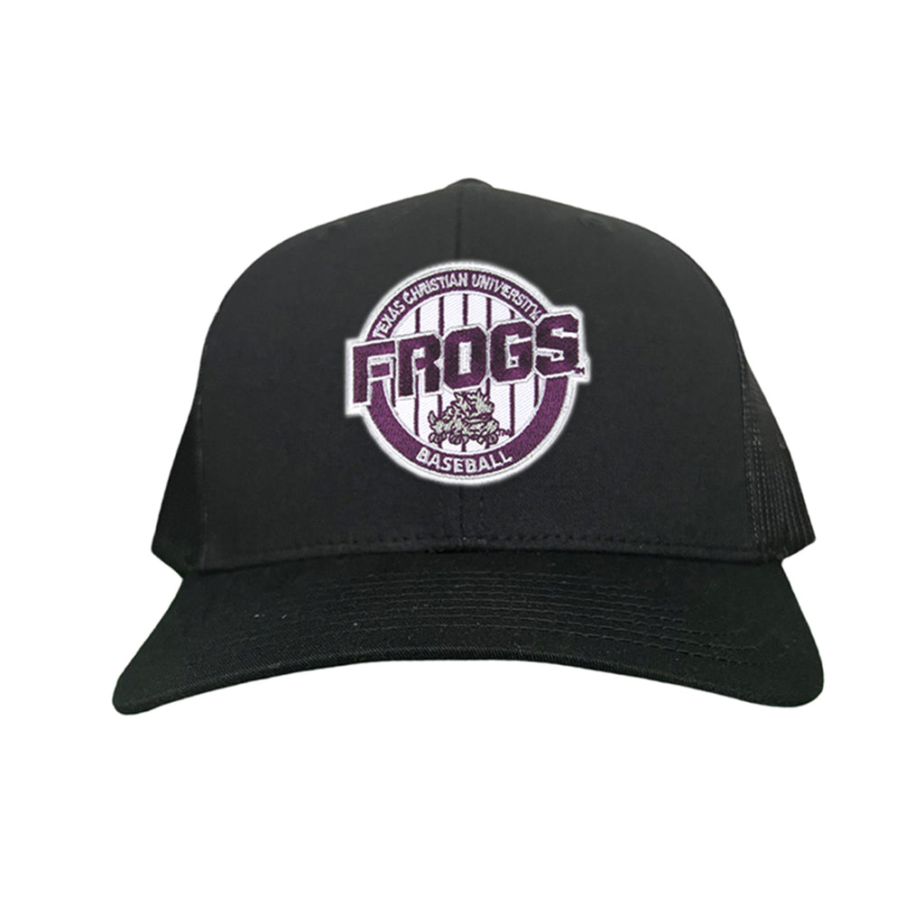 TCU Horned Frogs Pinstripe Circle Baseball Cap - Snapback & Dad Hat
