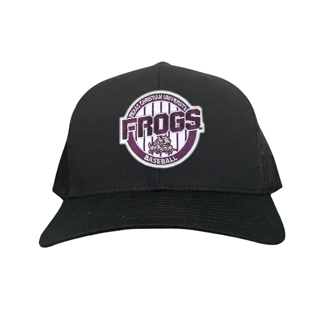 TCU Horned Frogs Pinstripe Circle Baseball Cap - Snapback & Dad Hat
