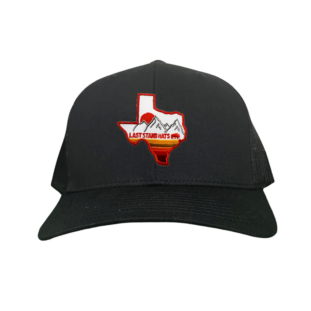 Texas Mountains Orange Rope Hat - Adjustable Trucker Cap