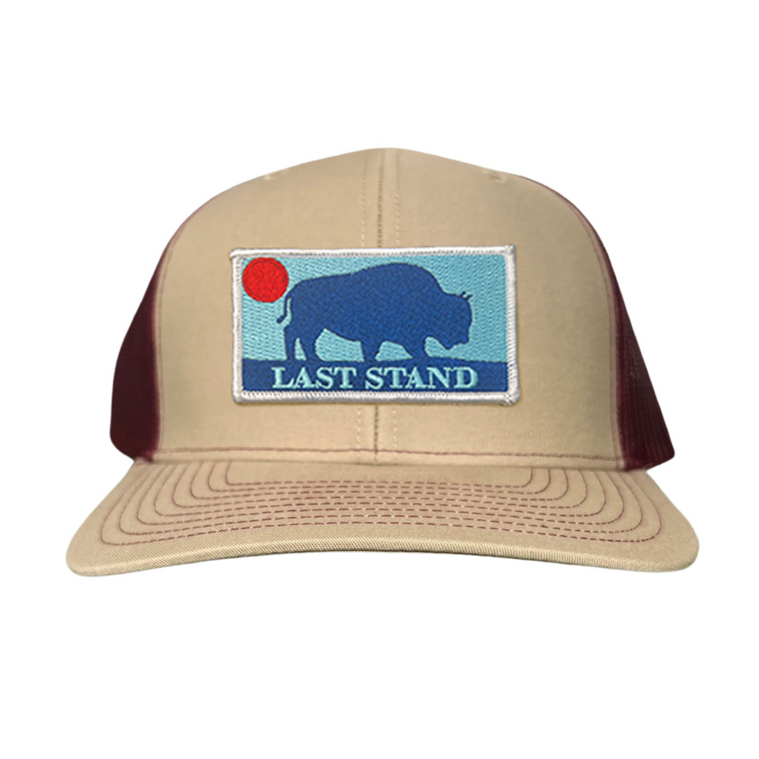 Bison Sunset Baseball Cap - Mountain Outdoors Snapback Hat