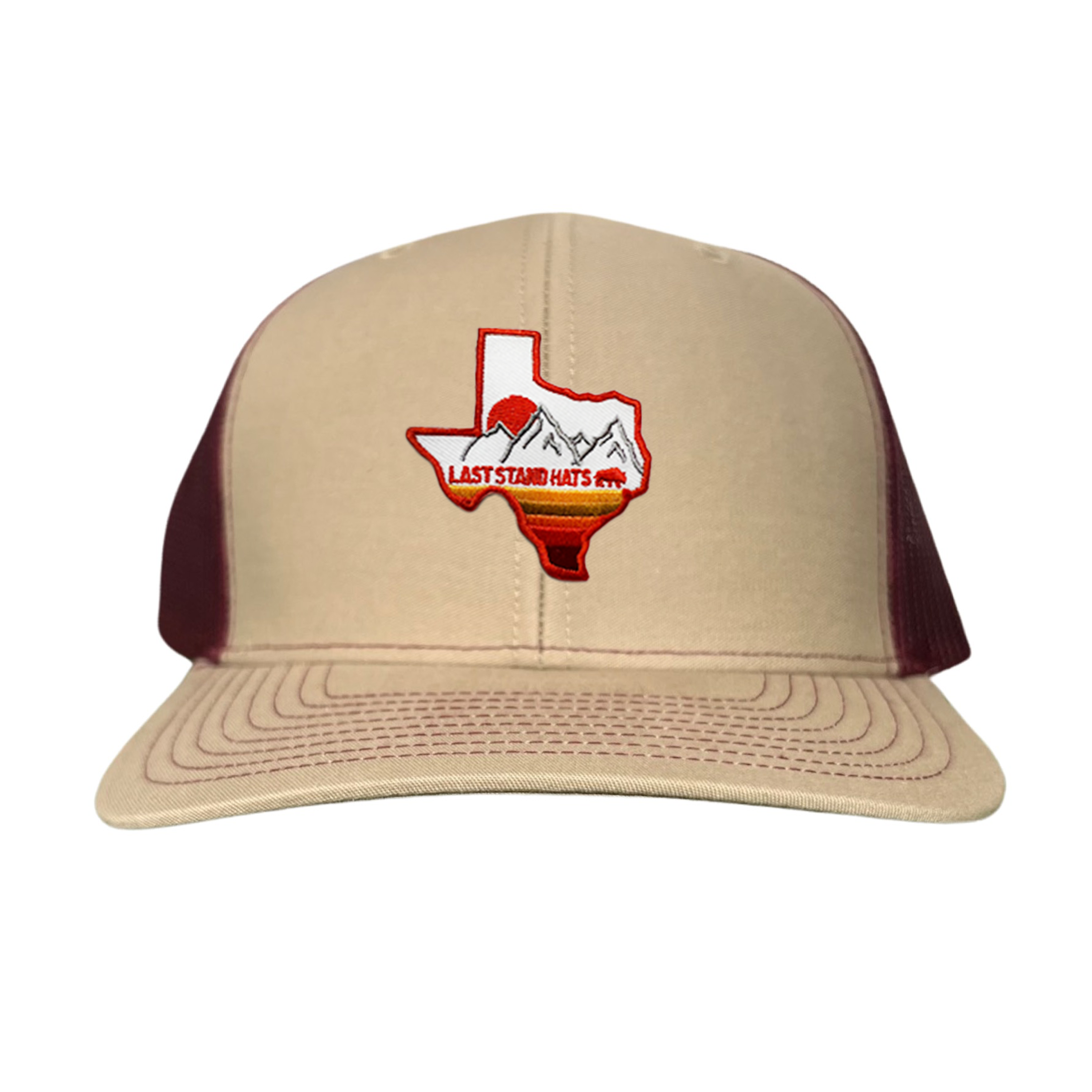 Texas Mountains Orange Rope Hat - Adjustable Trucker Cap
