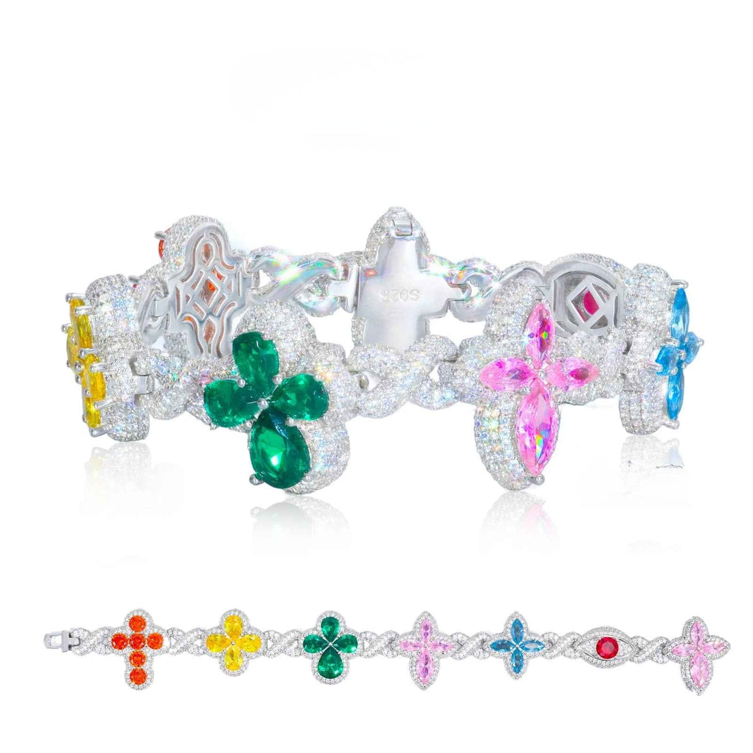 Fleur d’Éternité Moissanite Bracelet RainBow