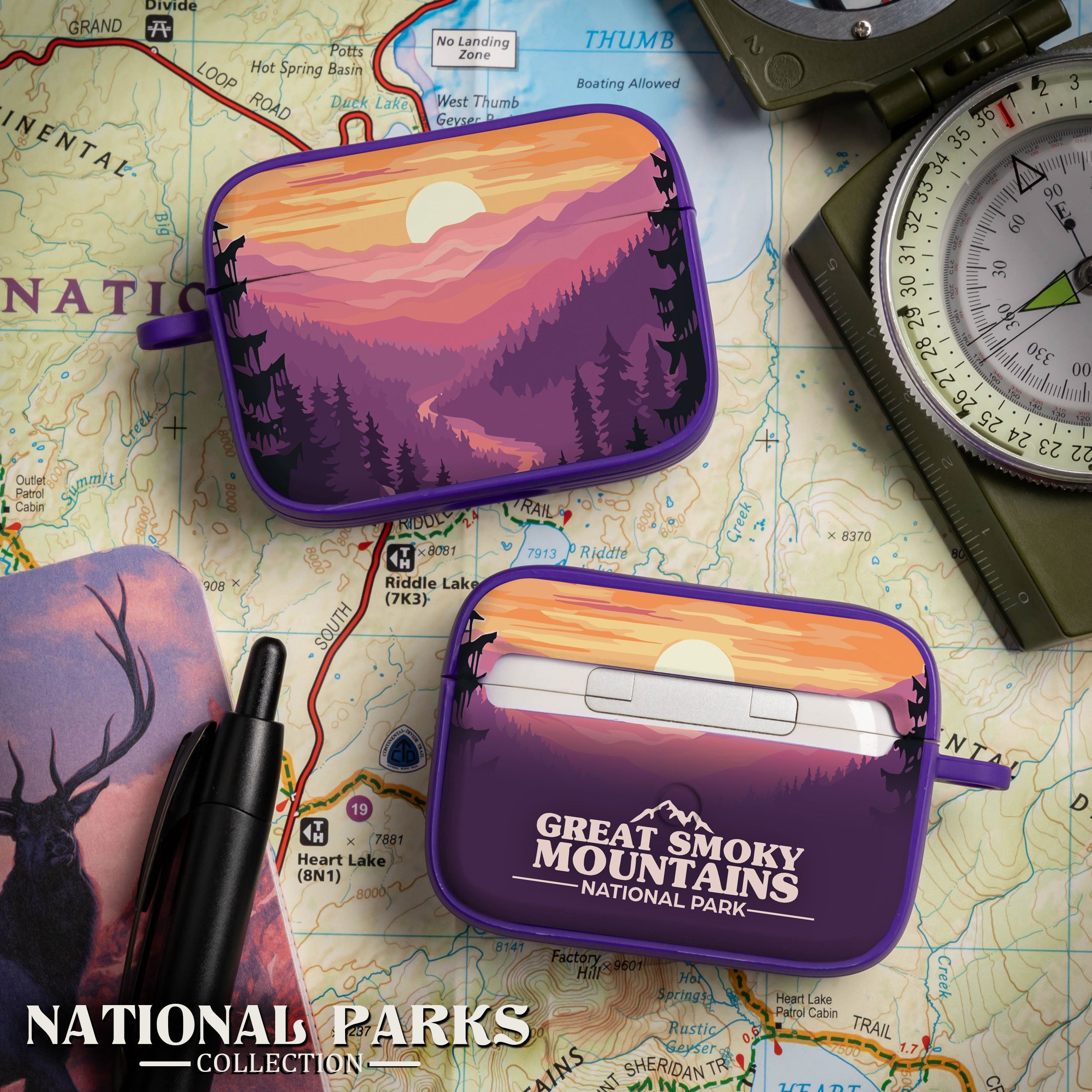 National Parks Great Smoky Mountains HDX Apple Airpods Pro 1 & 2 Case Cover