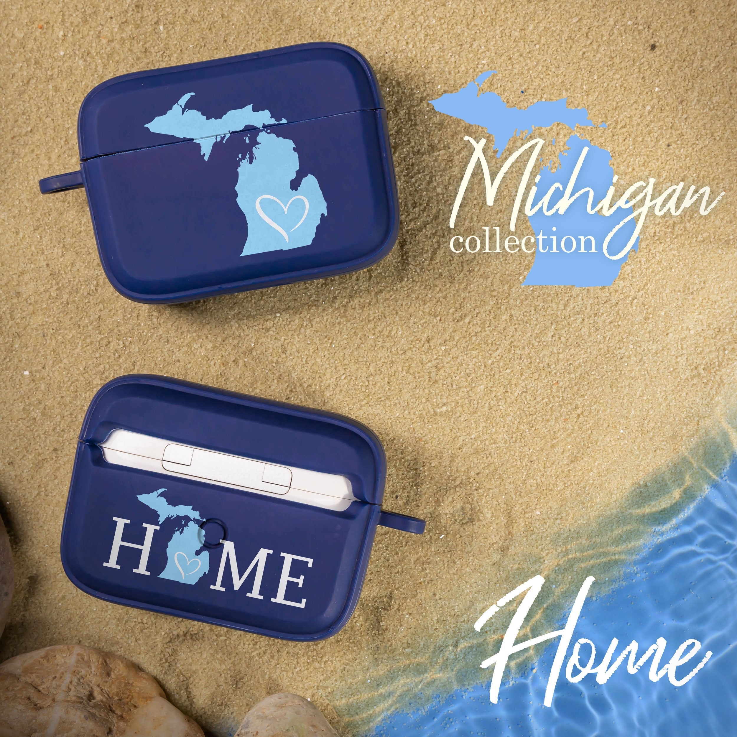 Michigan State Map Case for Apple AirPods Pro 1 and 2 Covers