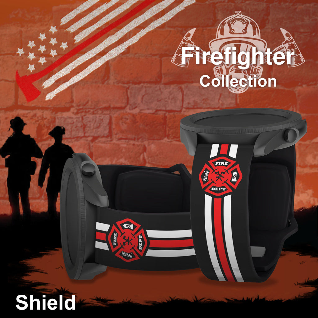 FireFighter First Responder HD  Watchband for Samsung, Garmin, Fossil, and More for Samsung, Garmin, Fossil, and More