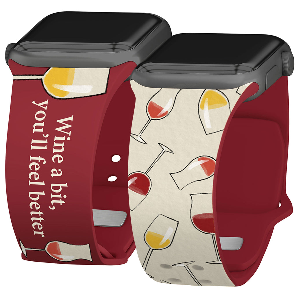 Wine, Beer & Booze HD pattern on a premium Apple Watch band