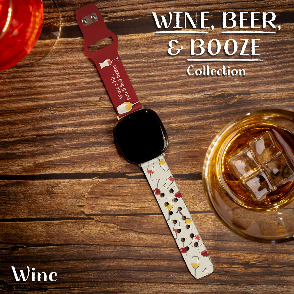 Wine Beer & Booze Champagne Watch Band for Fitbit Versa 3 Sense