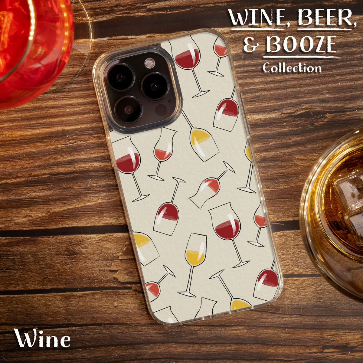 Wine, Beer, & Booze Mag-Safe Case for iPhone 15 Series