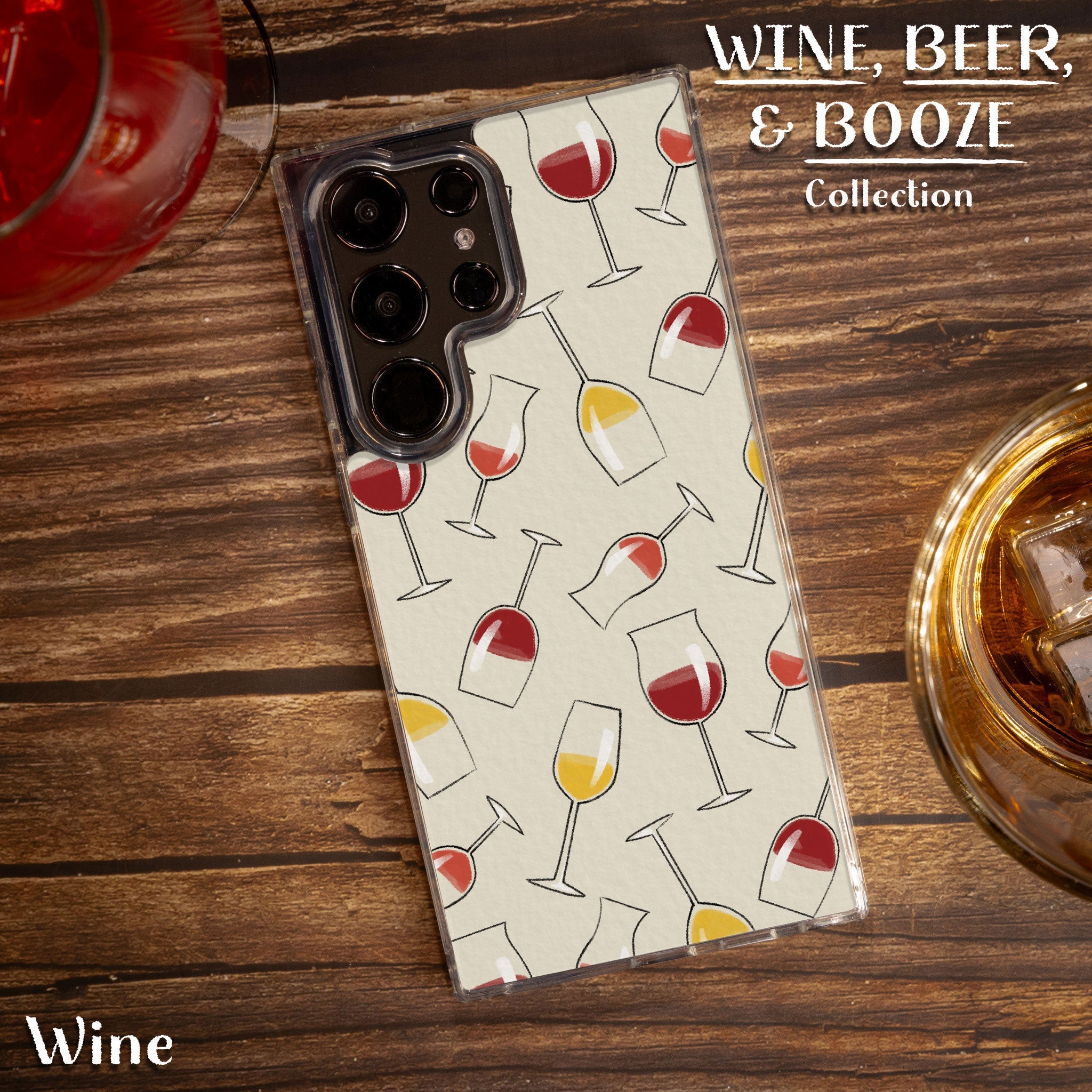 Wine, Beer & Booze Print Case for Samsung Galaxy S22, S22+, S22 Ultra