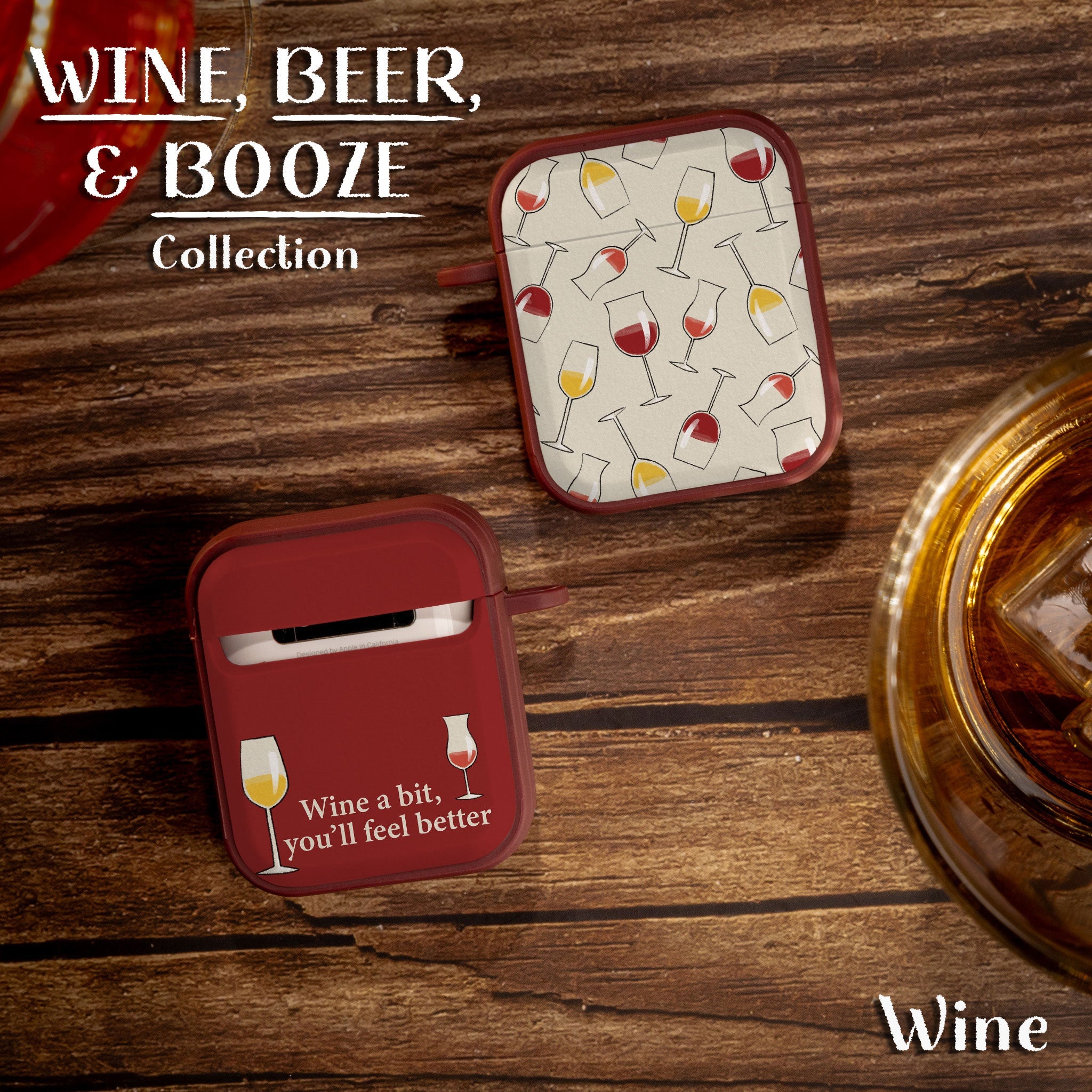 Wine Beer Booze HDX Protective Case for Apple AirPods Gen 1 2