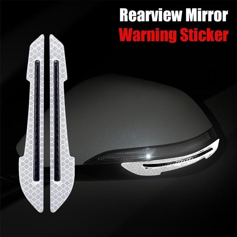 Reflective Car Rearview Mirror Safety Warning Decal Stickers Set
