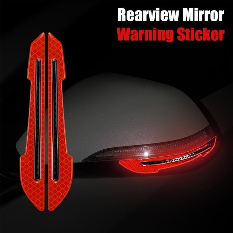 Reflective Car Rearview Mirror Safety Warning Decal Stickers Set